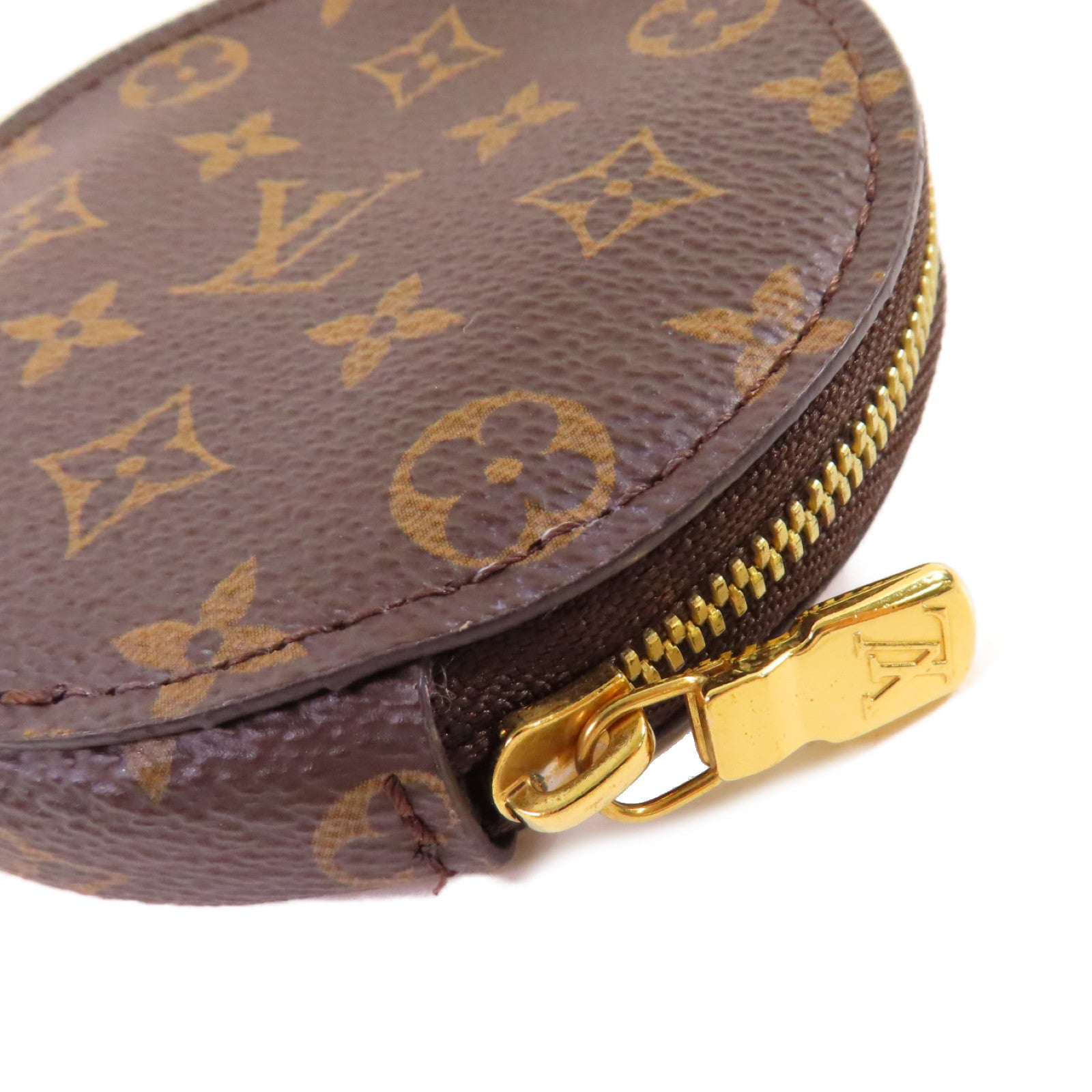 LOUIS VUITTON Monogram Coin Case金扣零錢包啡色