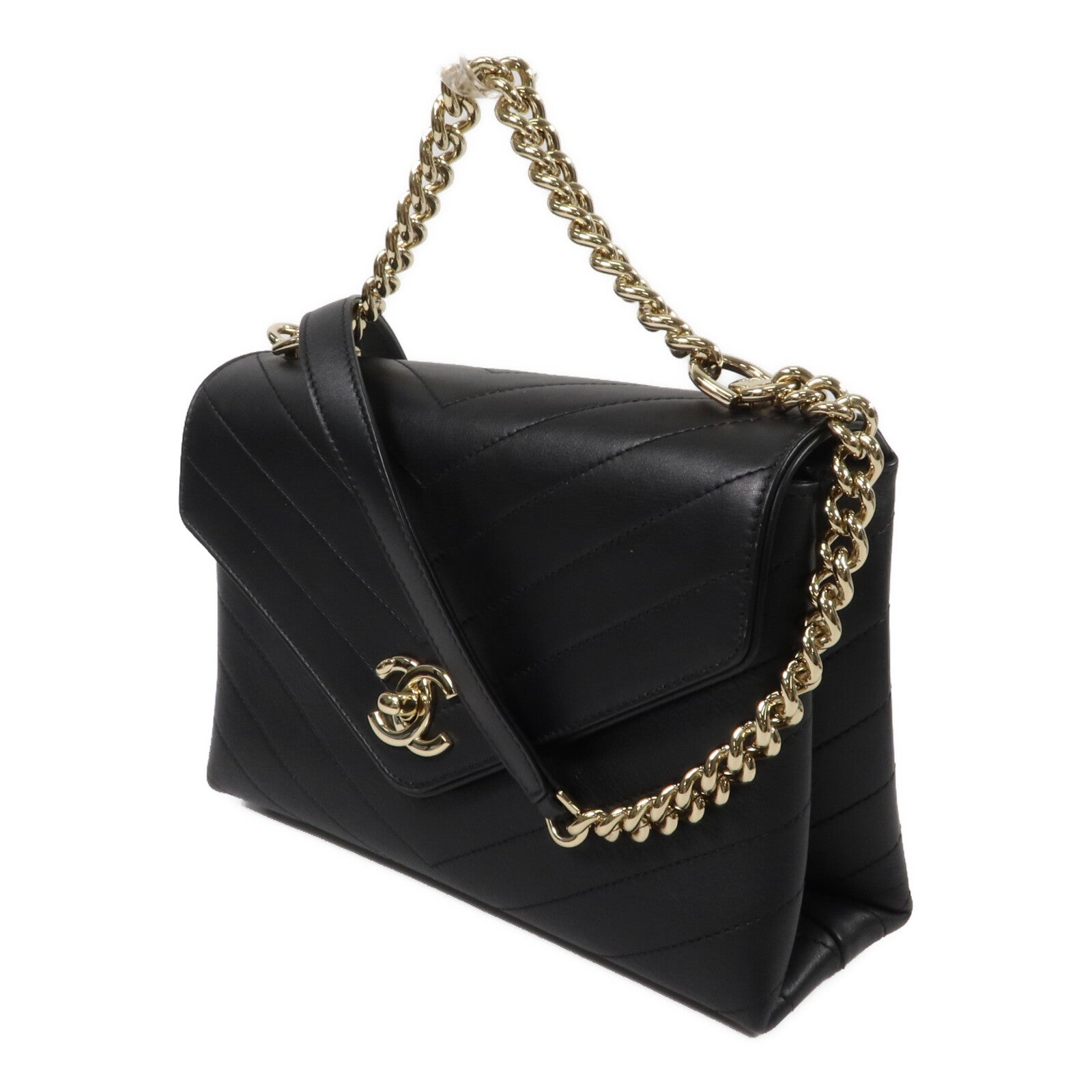CHANEL 牛皮皮革Chain Shoulder鏈帶肩背兩用袋