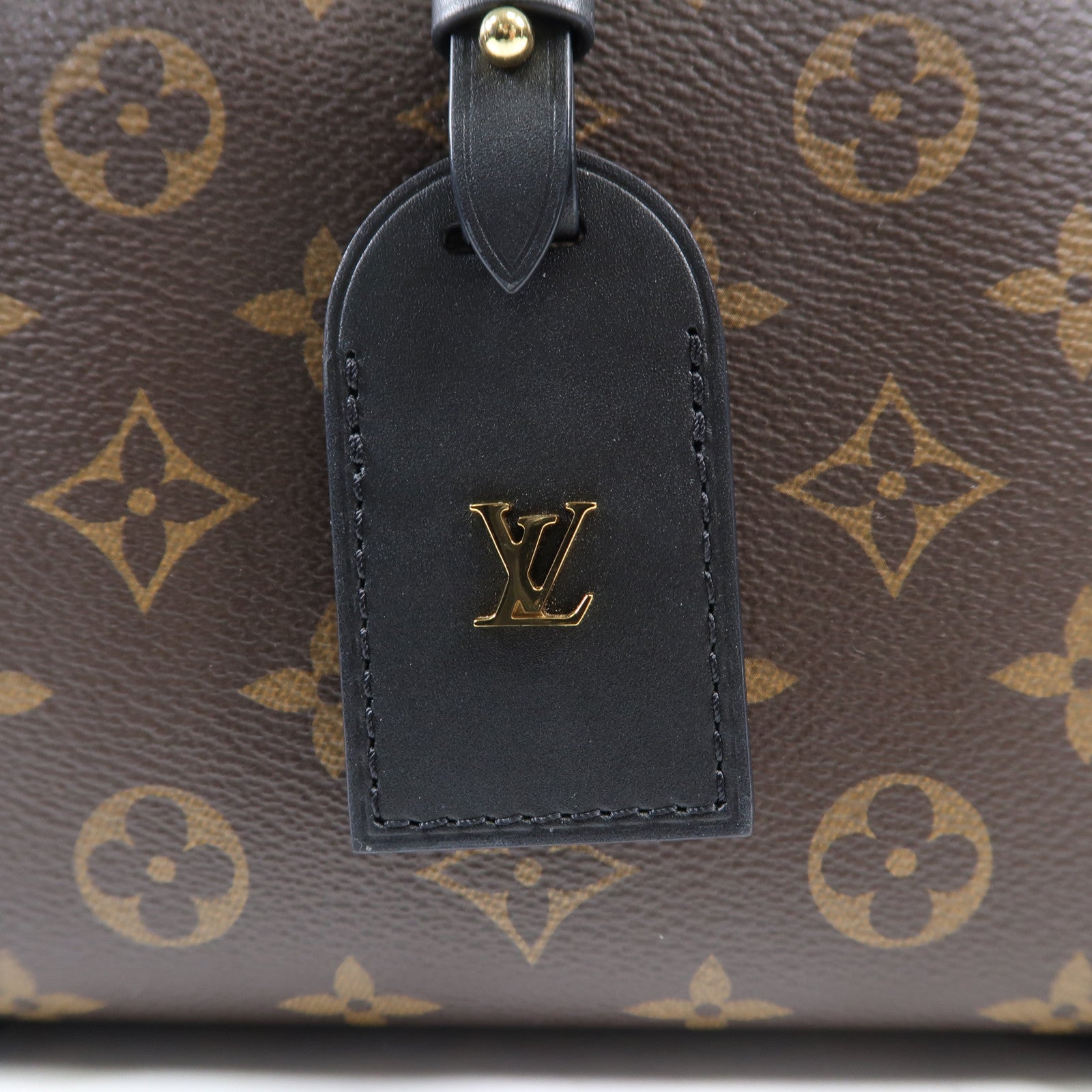 LOUIS VUITTON Monogram Petite Malle Souple金扣手挽肩背兩用袋棕色