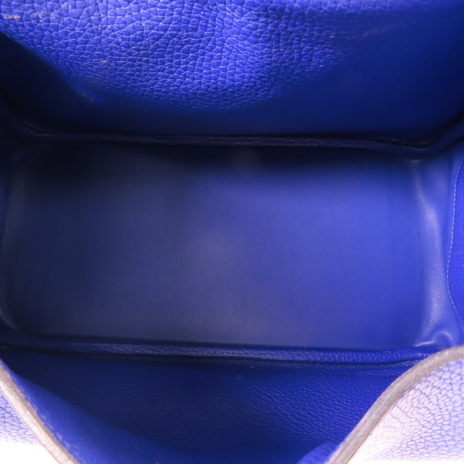 HERMES【激減優惠】 Clemence皮革/鱷魚皮革Lindy 30 Touch銀扣手挽肩背兩用袋7T Bleu Electrique