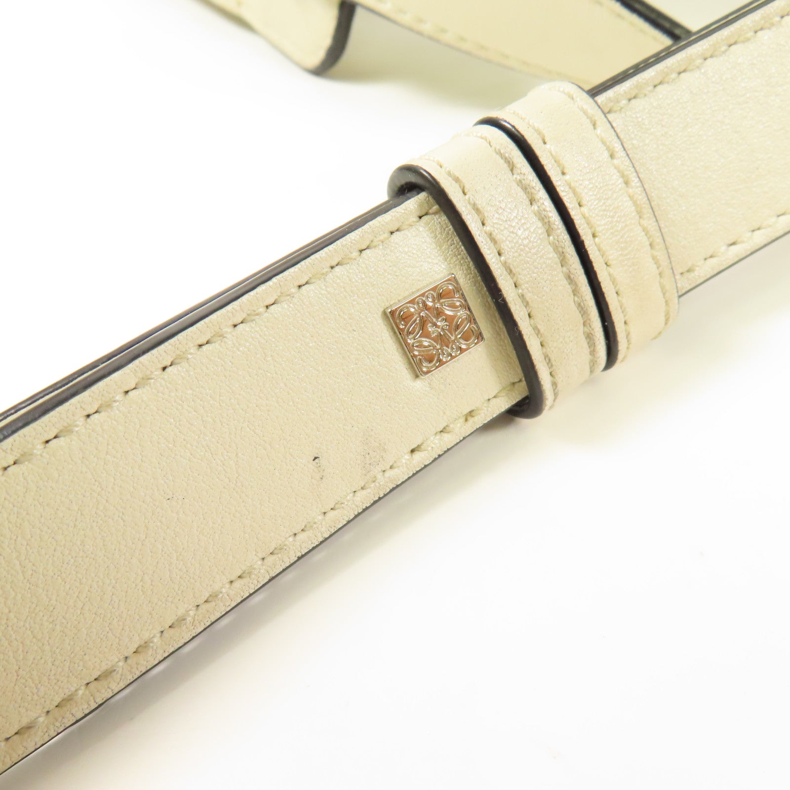 LOEWE SHW Hammock 2way Shoulder Hand Bag Calfskin Leather White