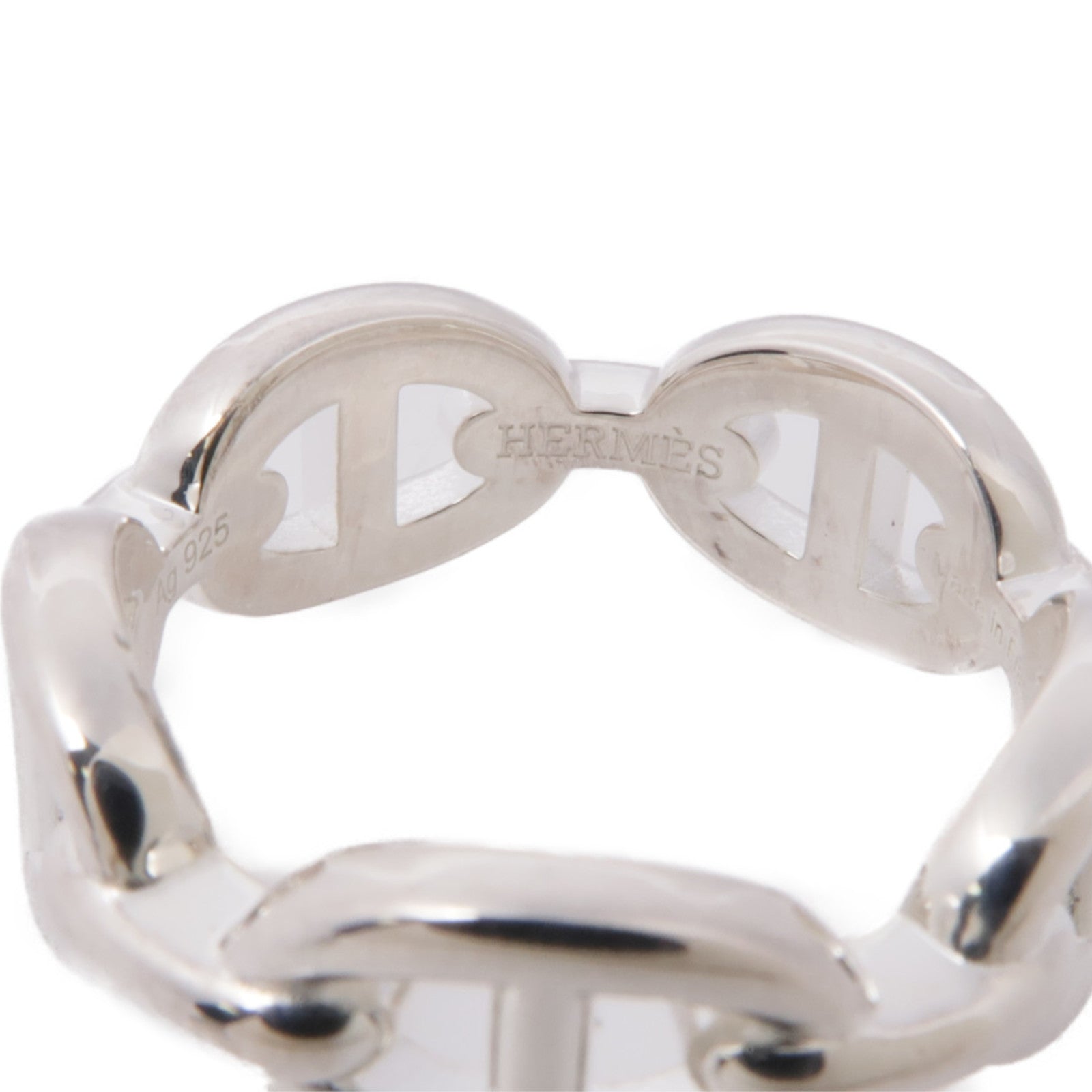 HERMES 925純銀Chaine d'ancre Enchainee Ring戒指US#6.25