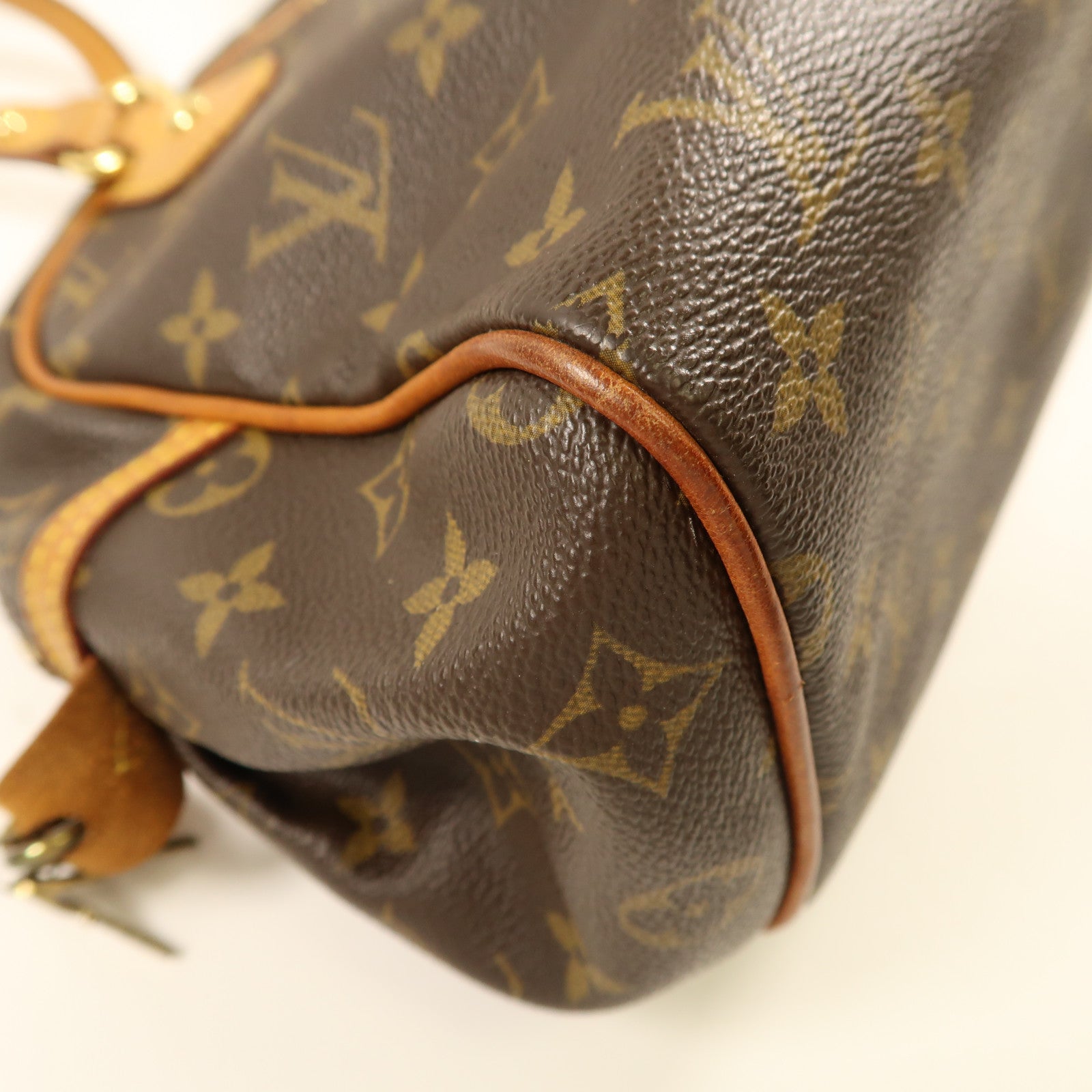 LOUIS VUITTON Monogram Montorgueil PM金扣肩背袋棕色
