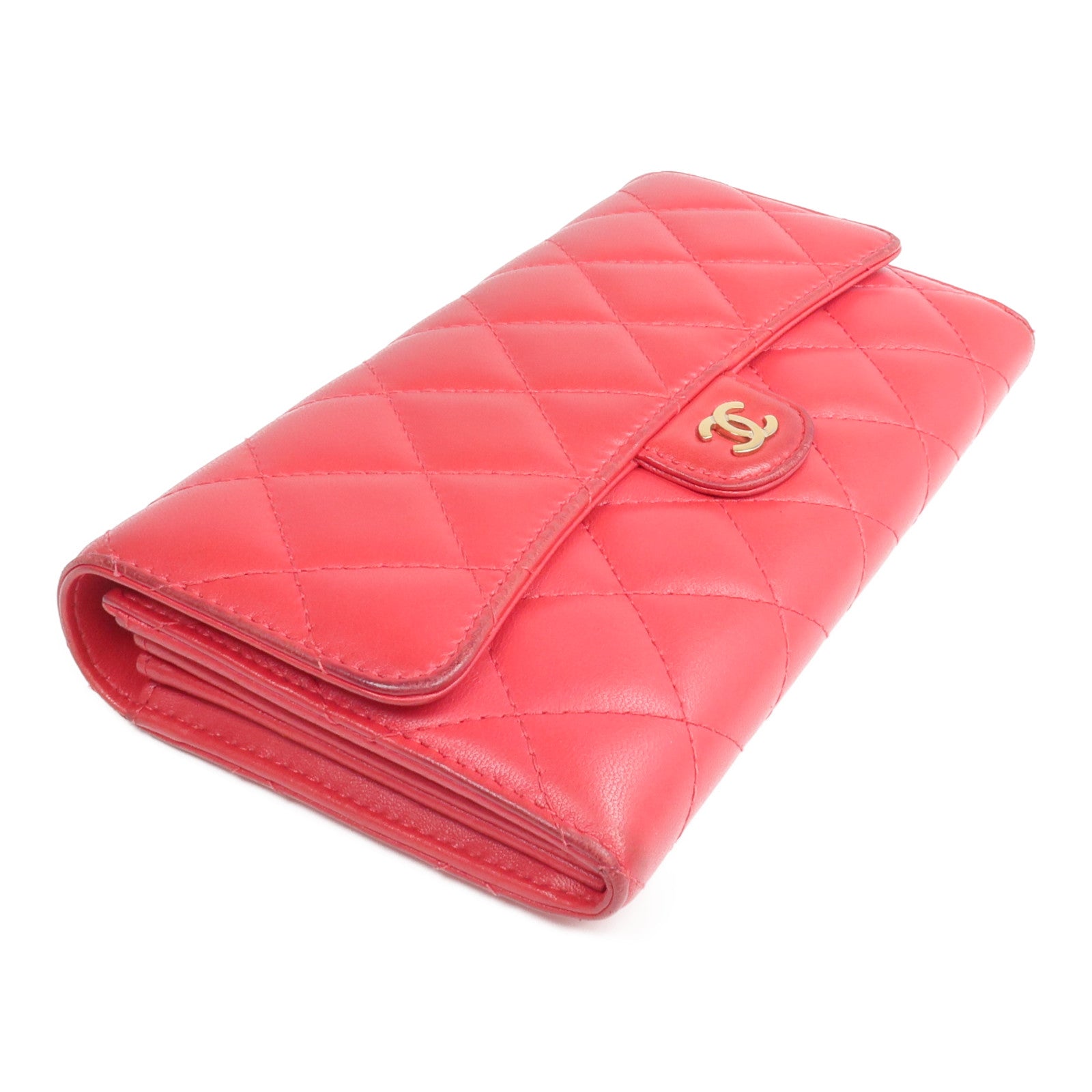 CHANEL 羊皮皮革Classic Long Flap Wallet金扣長錢包