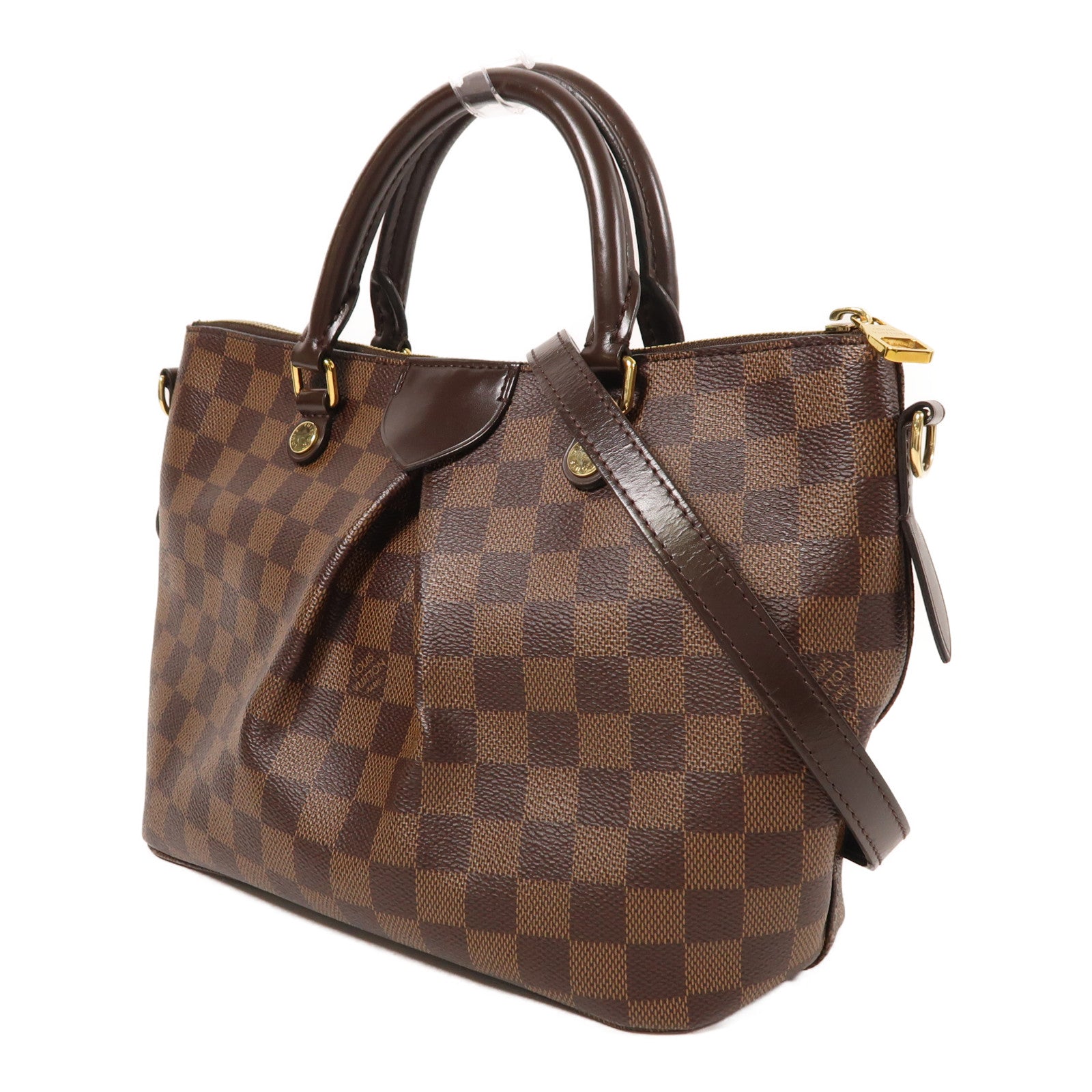 LOUIS VUITTON Damier Siena PM金扣手挽肩背兩用袋