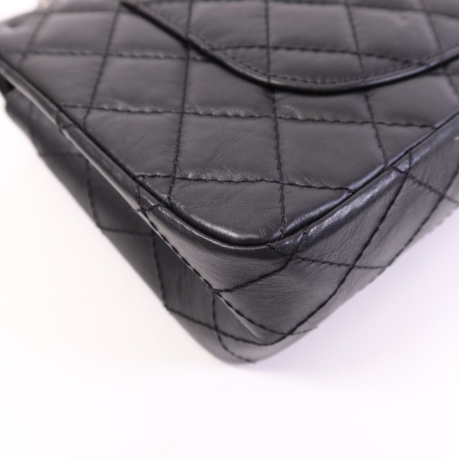 CHANEL 牛皮皮革2.55 Large銀扣鏈帶肩背袋