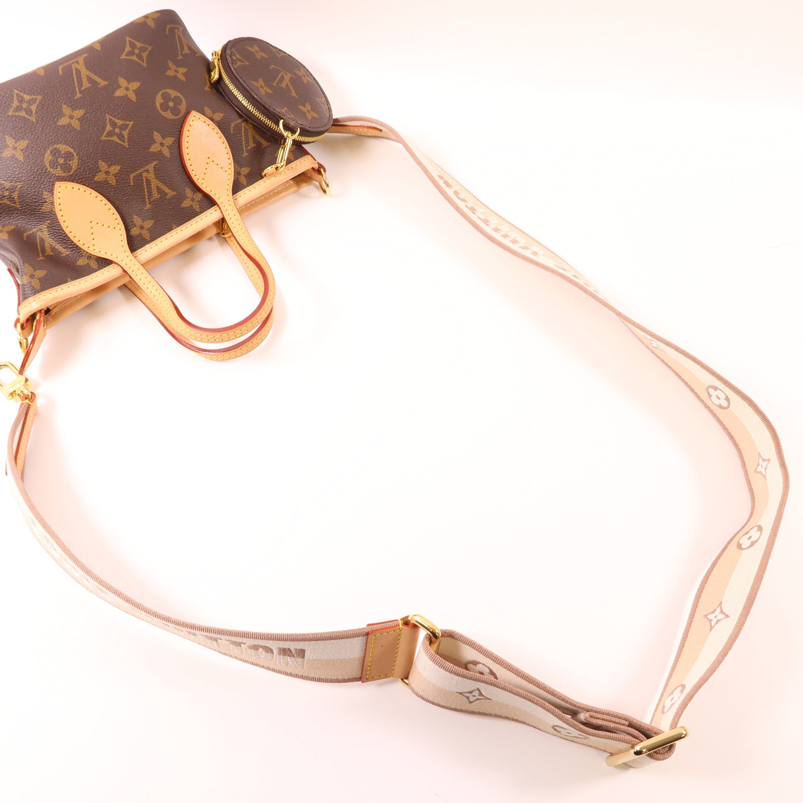 LOUIS VUITTON Monogram Neverfull BB金扣手挽肩背兩用袋