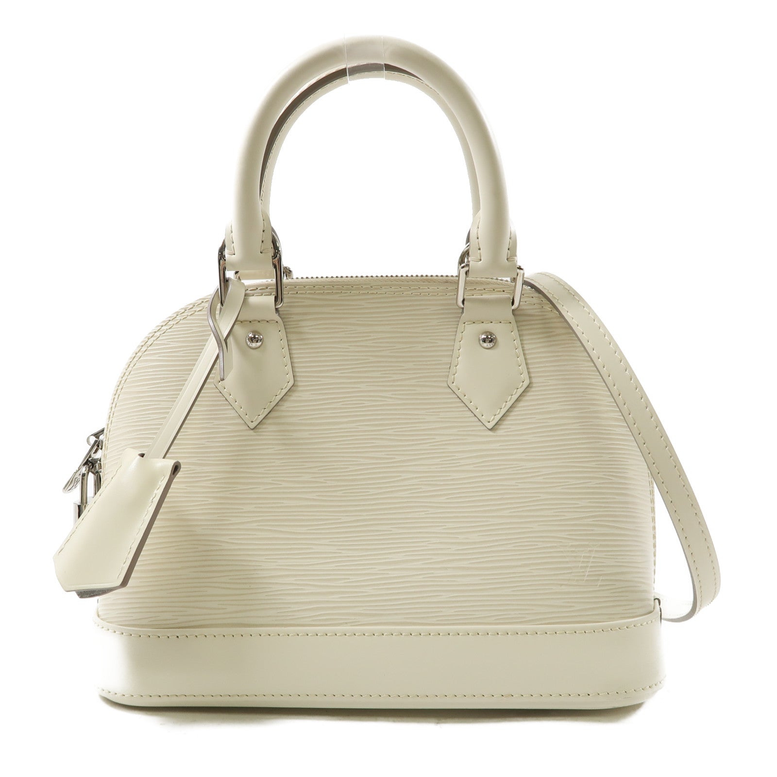 LOUIS VUITTON Epi Alma BB銀扣手挽肩背兩用袋白色