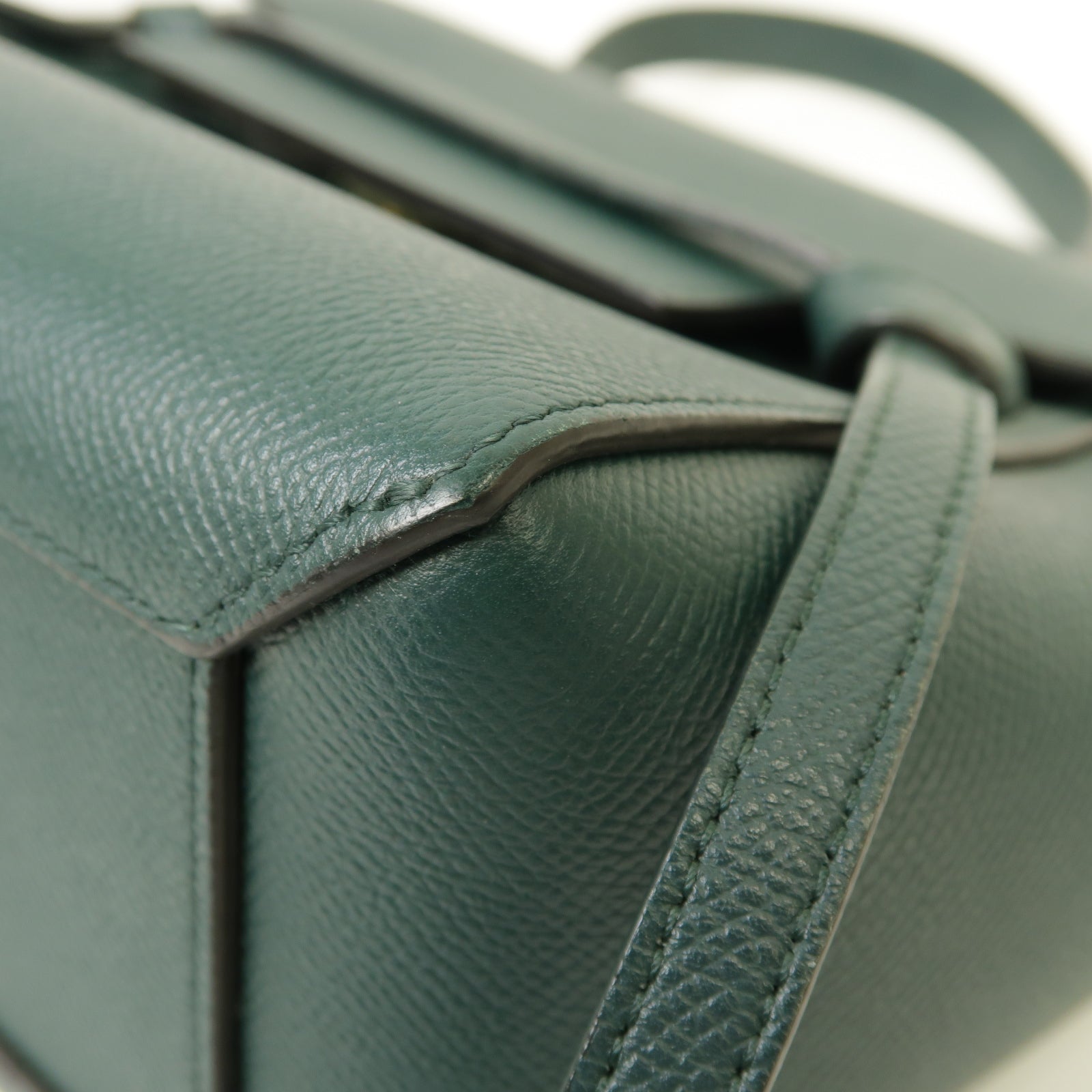 CELINE 牛皮皮革Nano Belt Bag金扣手挽肩背兩用袋綠色