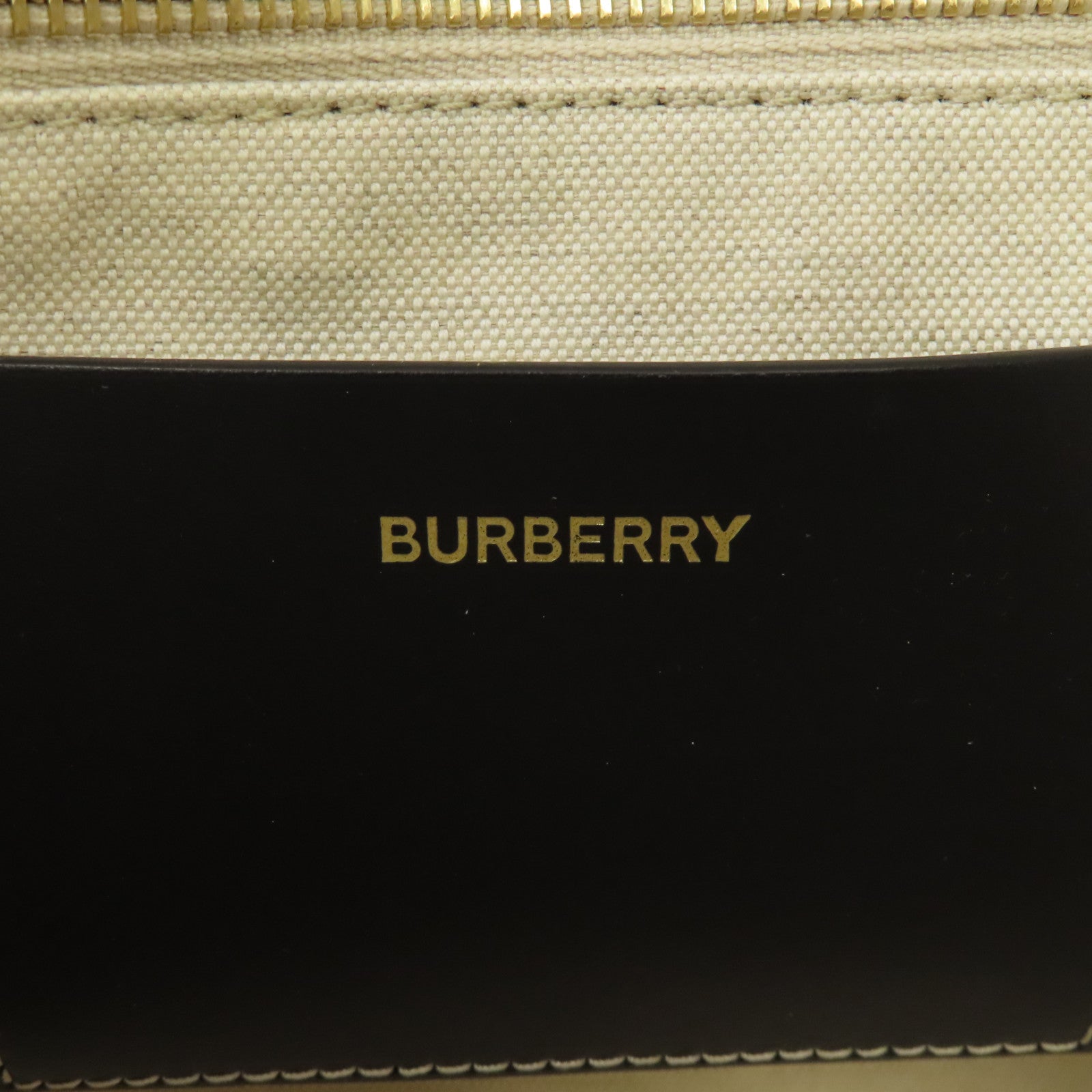 BURBERRY 帆布/皮革Freya Tote Bag金扣手挽袋/肩背袋黑色