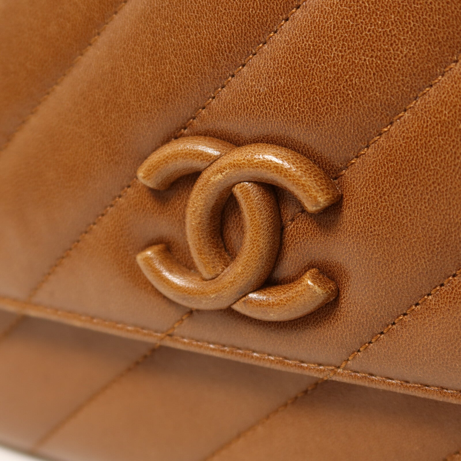 CHANEL 牛皮皮革Chain Shoulder金扣鏈帶肩背袋