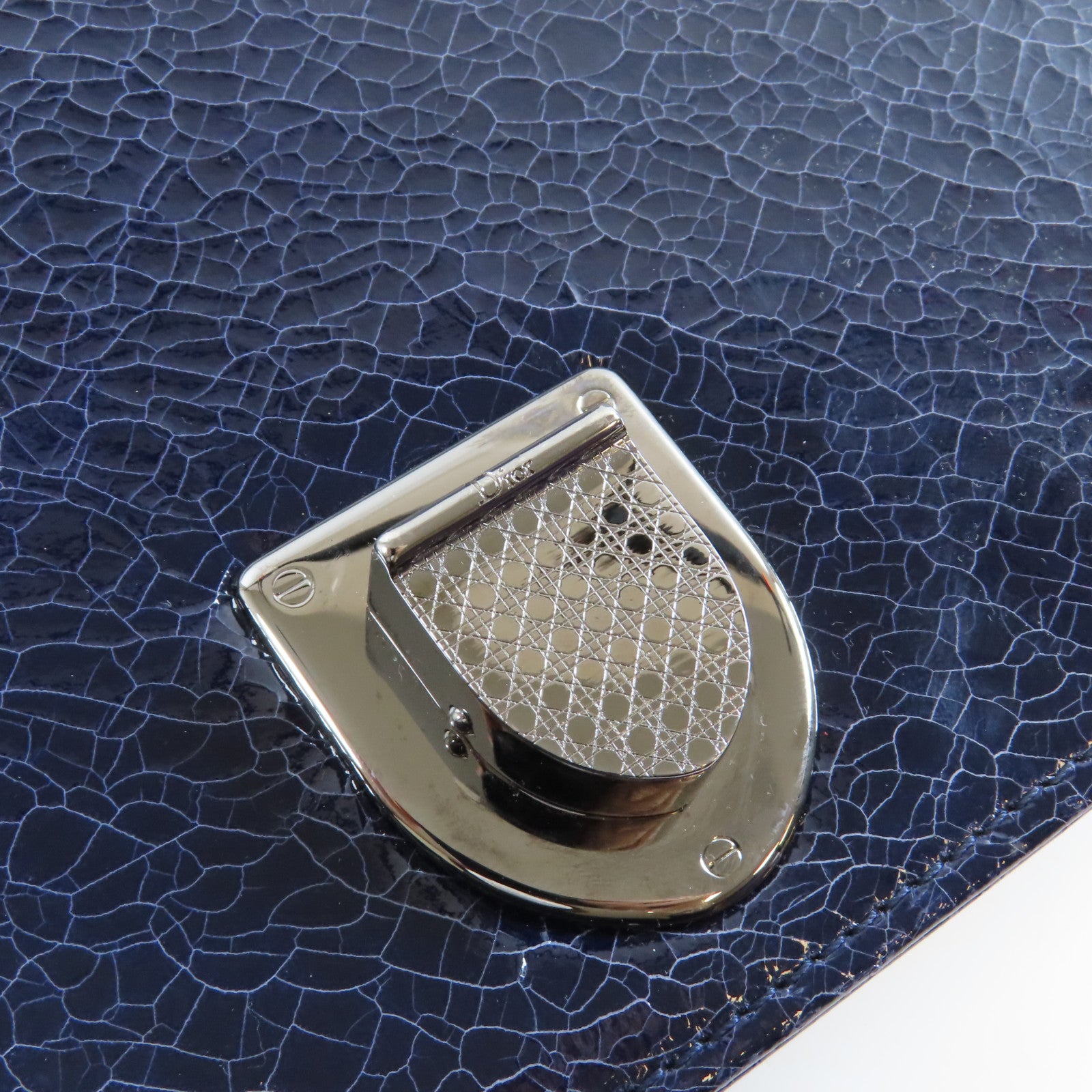 Dior **【激減優惠】牛皮皮革Chain Shoulder Bag銀扣鏈帶肩背袋深藍色
