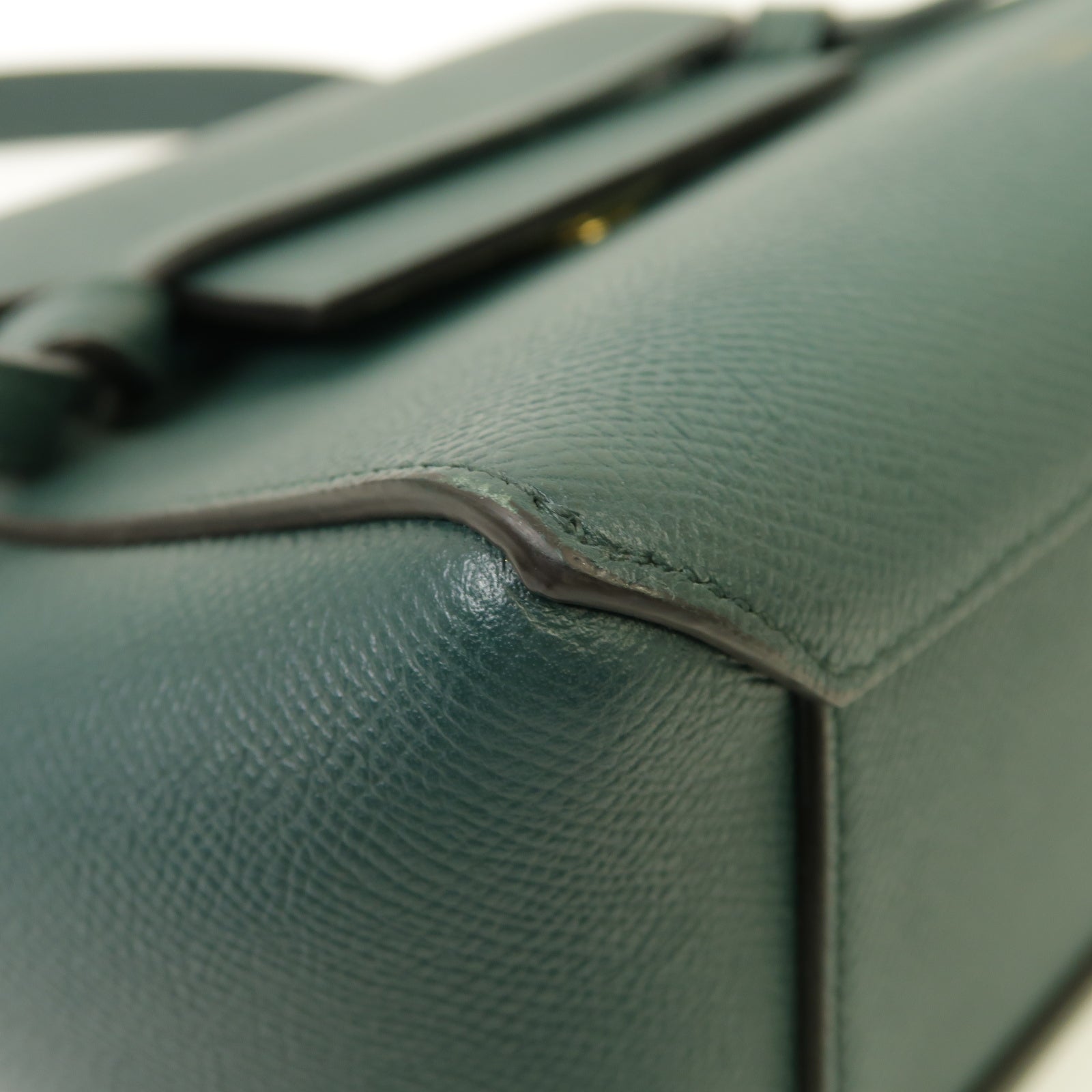 CELINE 牛皮皮革Nano Belt Bag金扣手挽肩背兩用袋綠色