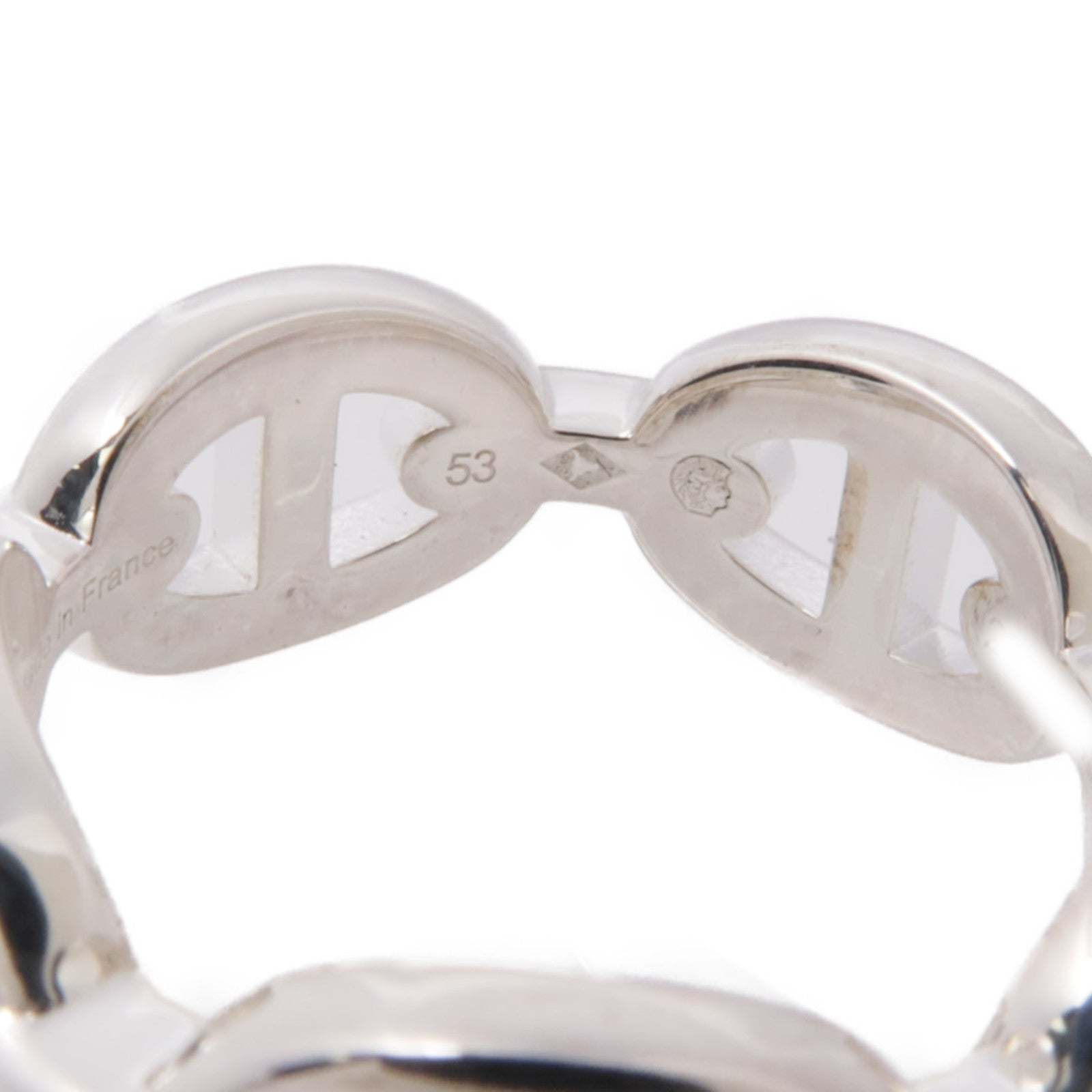 HERMES 925純銀Chaine d'ancre Enchainee Ring戒指US#6.25