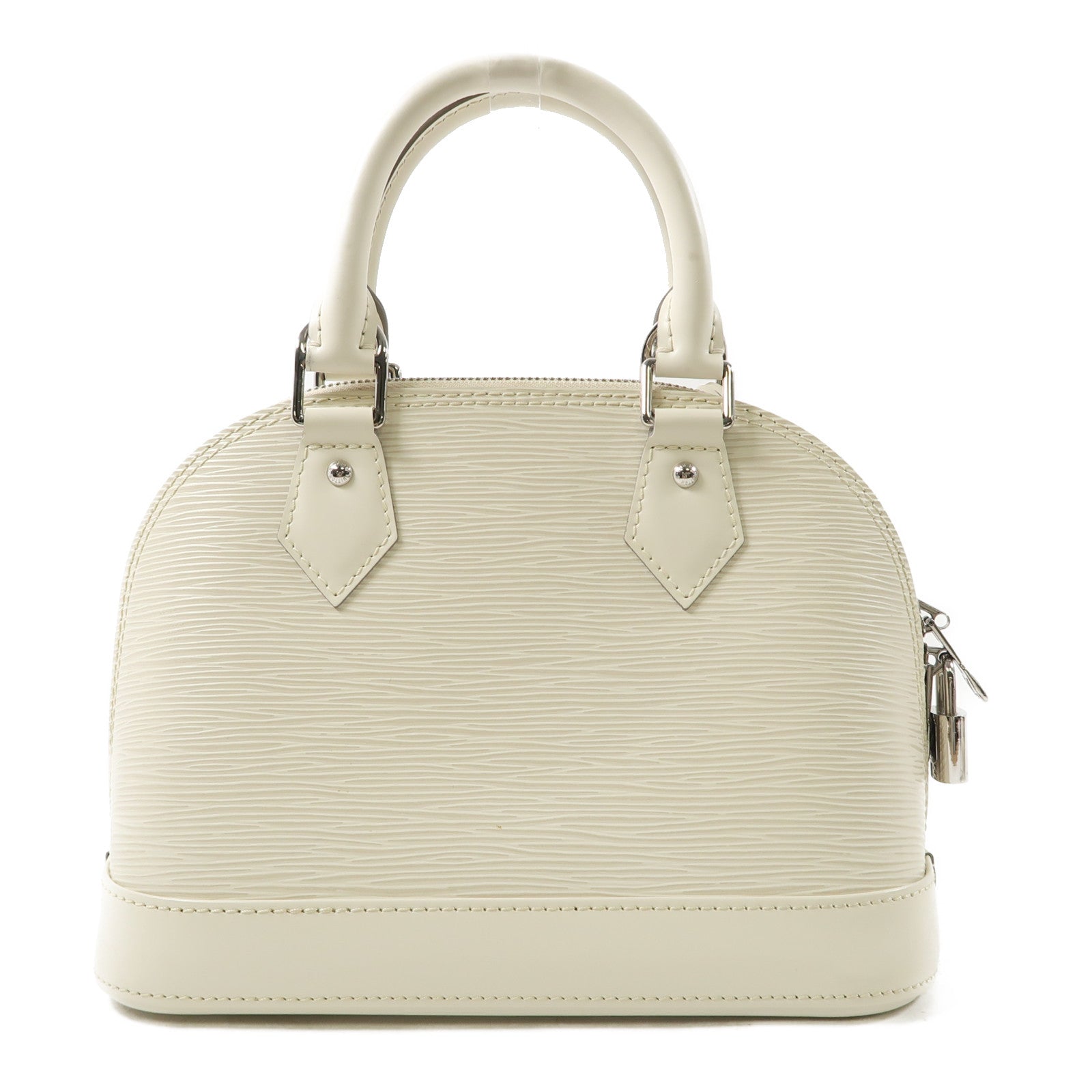LOUIS VUITTON Epi Alma BB銀扣手挽肩背兩用袋白色