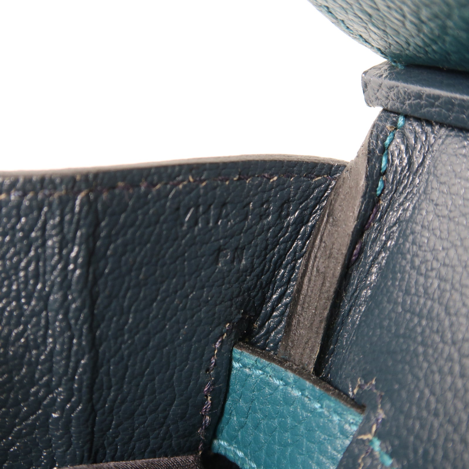 HERMES Togo皮革Birkin 30銀扣手挽袋Vert Bosphore