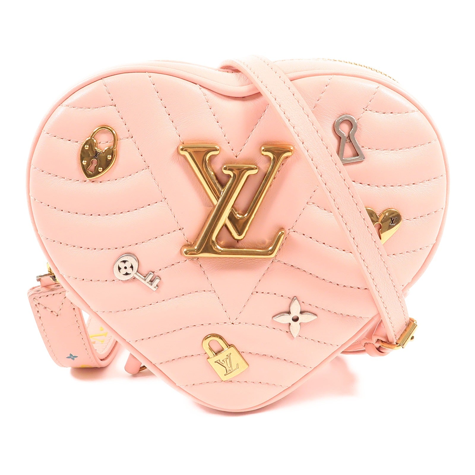 LOUIS VUITTON 牛皮皮革New Wave Heart金扣肩背袋