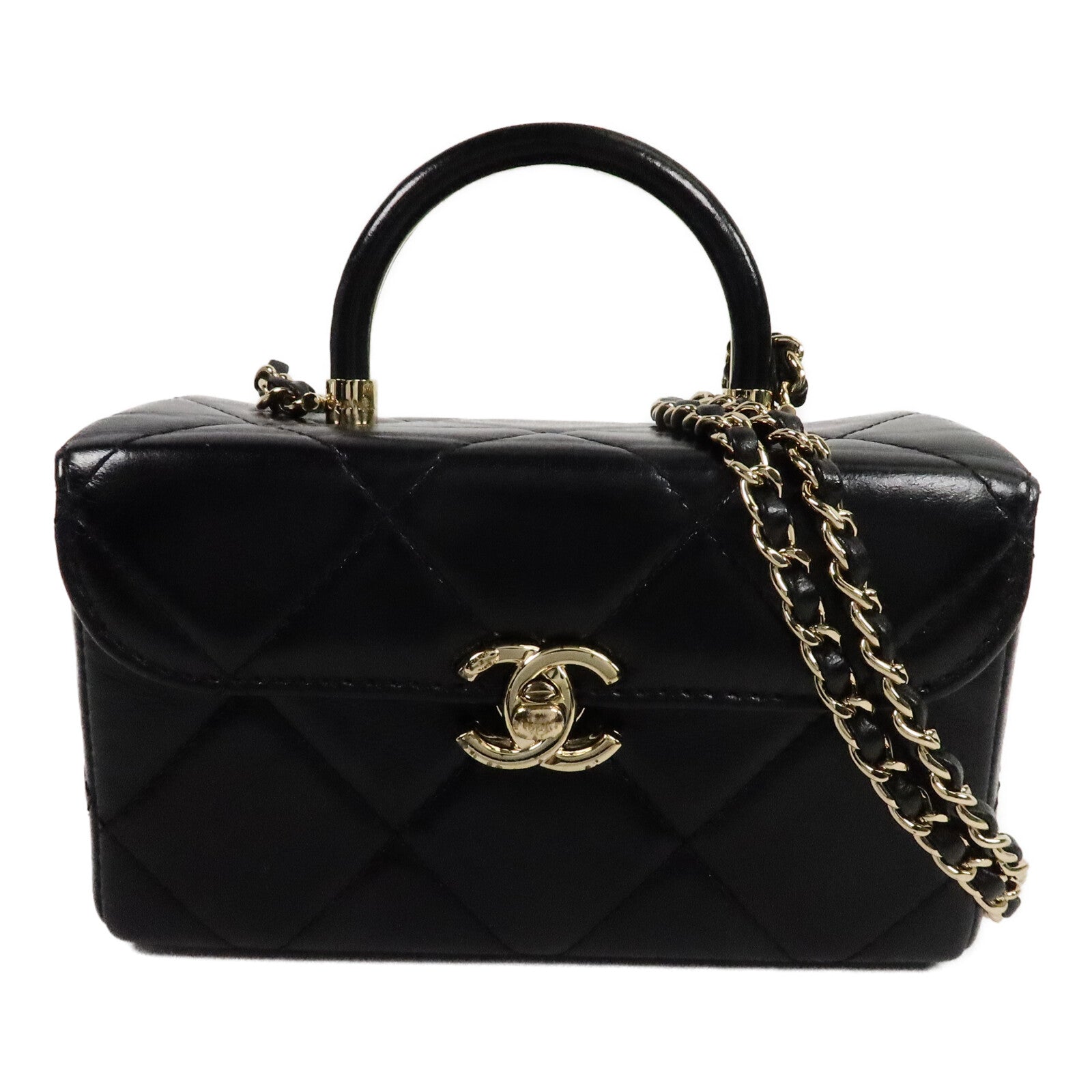 CHANEL 牛皮皮革Vanity Case手挽肩背兩用袋