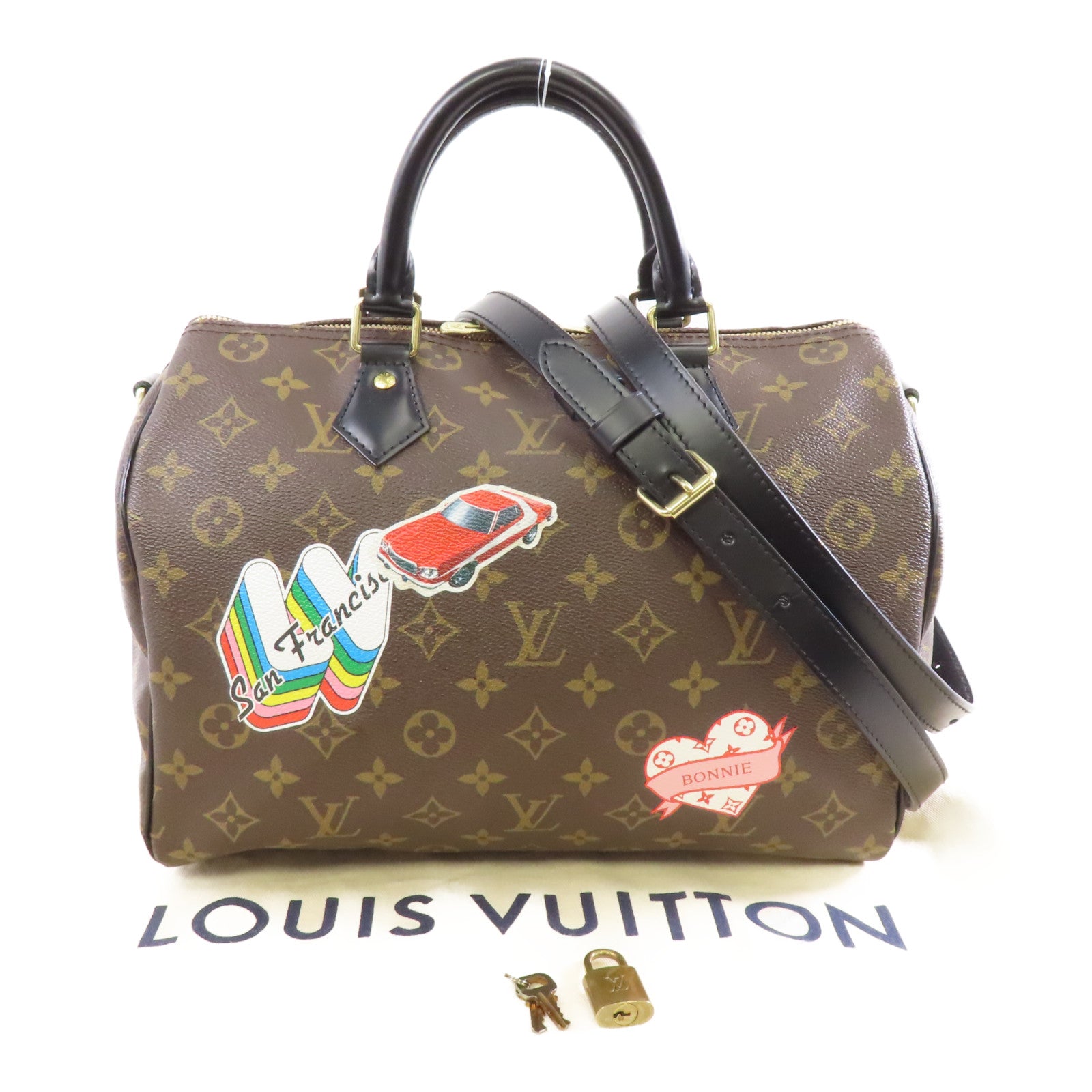 LOUIS VUITTON Monogram Speedy Bandoulière 30金扣手挽肩背兩用袋啡色