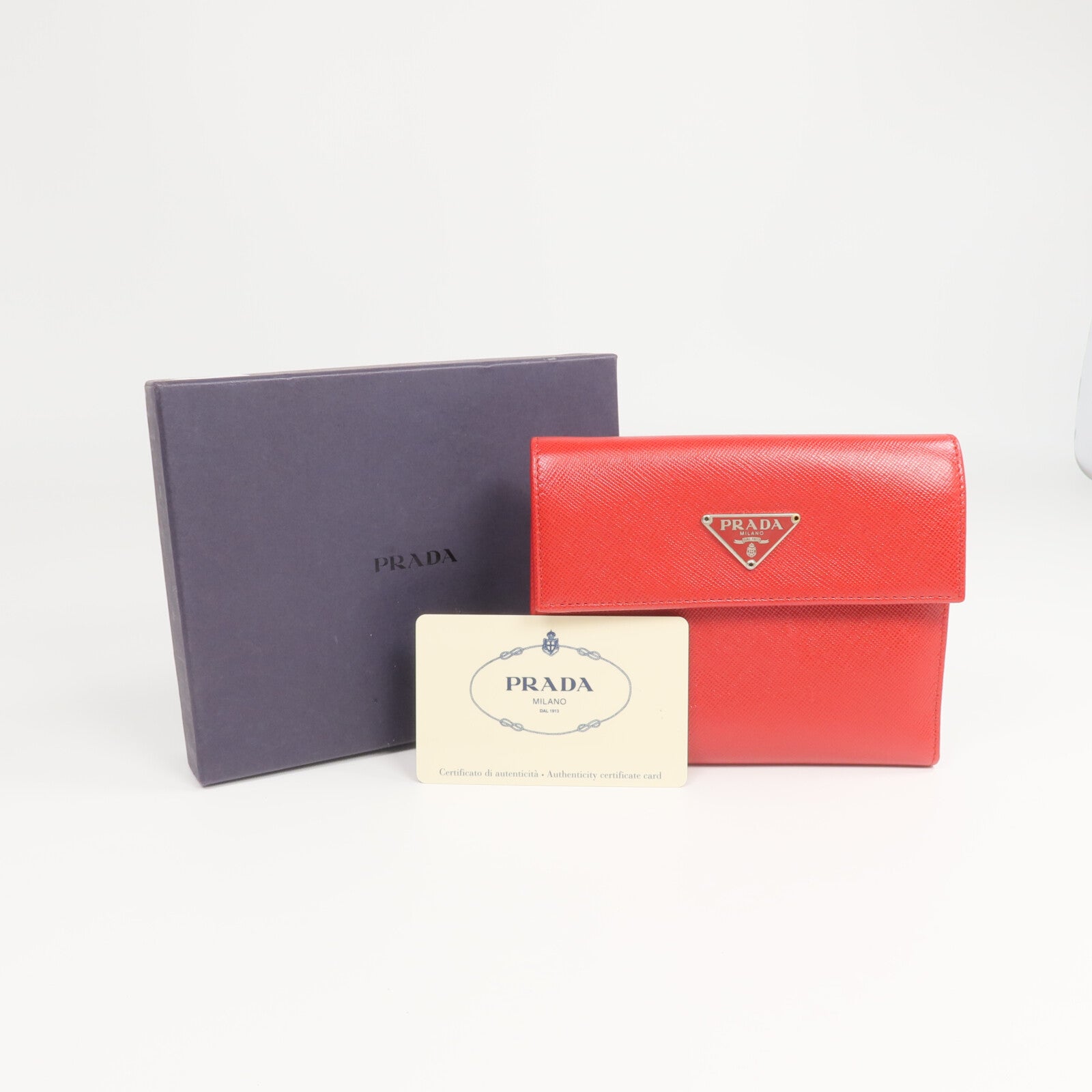 PRADA 牛皮皮革Fold Wallet錢包
