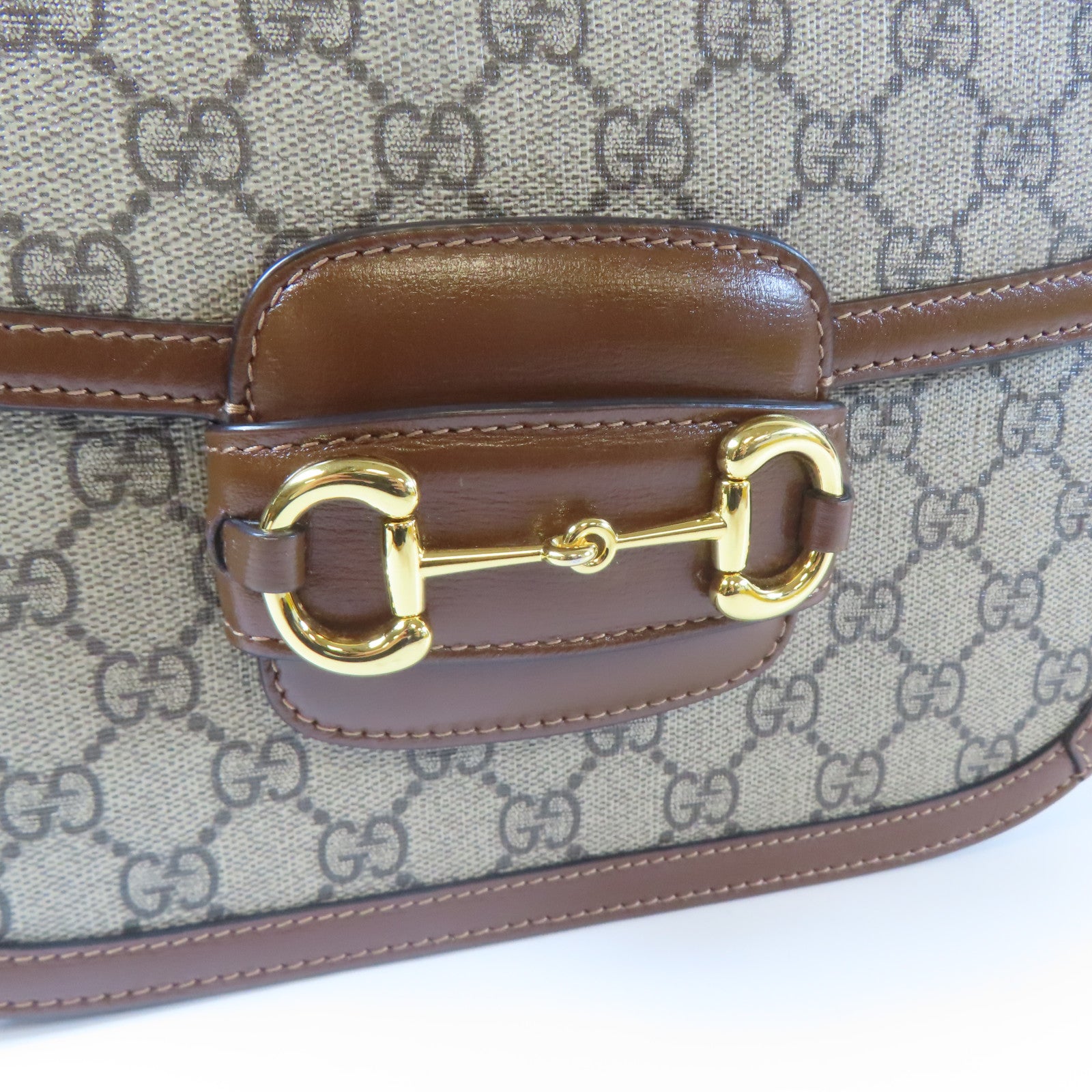 GUCCI 牛皮皮革Shoulder Bag金扣肩背袋啡色