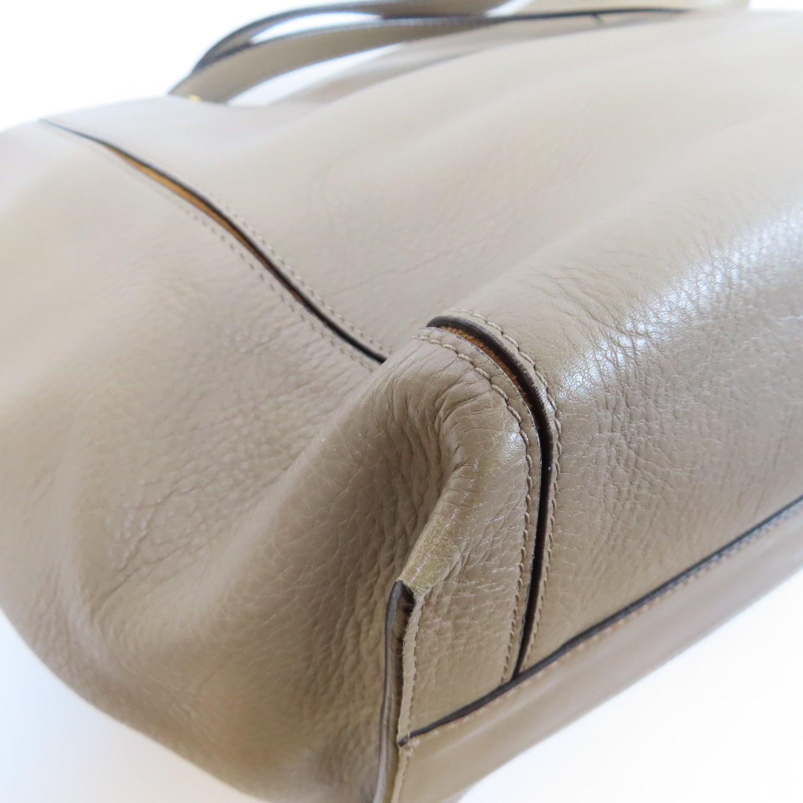 Chloe 【激減優惠】牛皮皮革Shoulder Bag金扣肩背袋米色/啡色