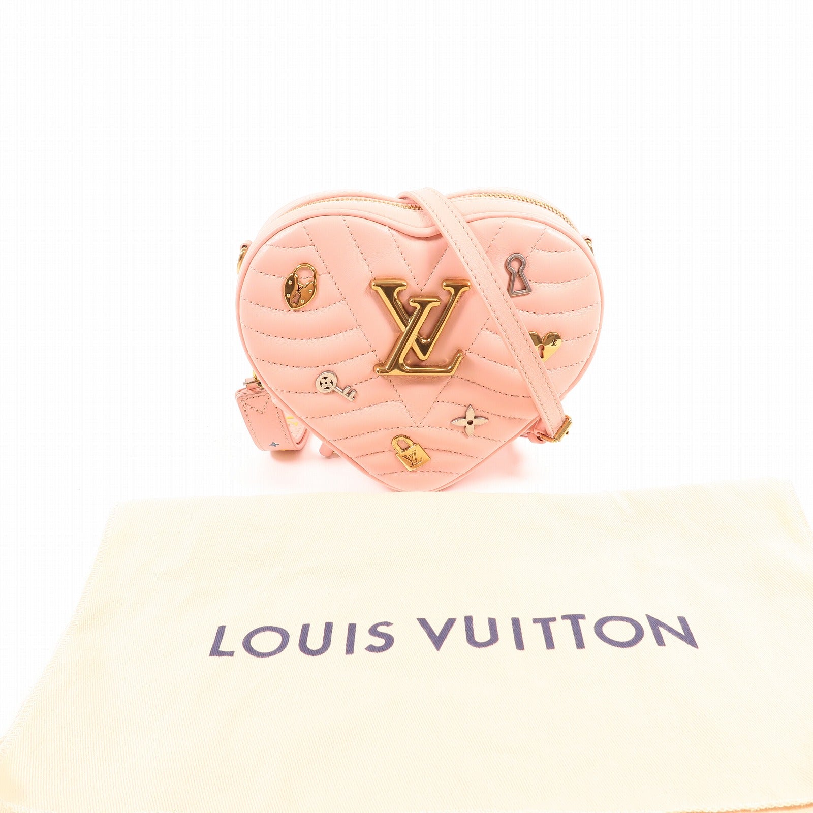 LOUIS VUITTON 牛皮皮革New Wave Heart金扣肩背袋