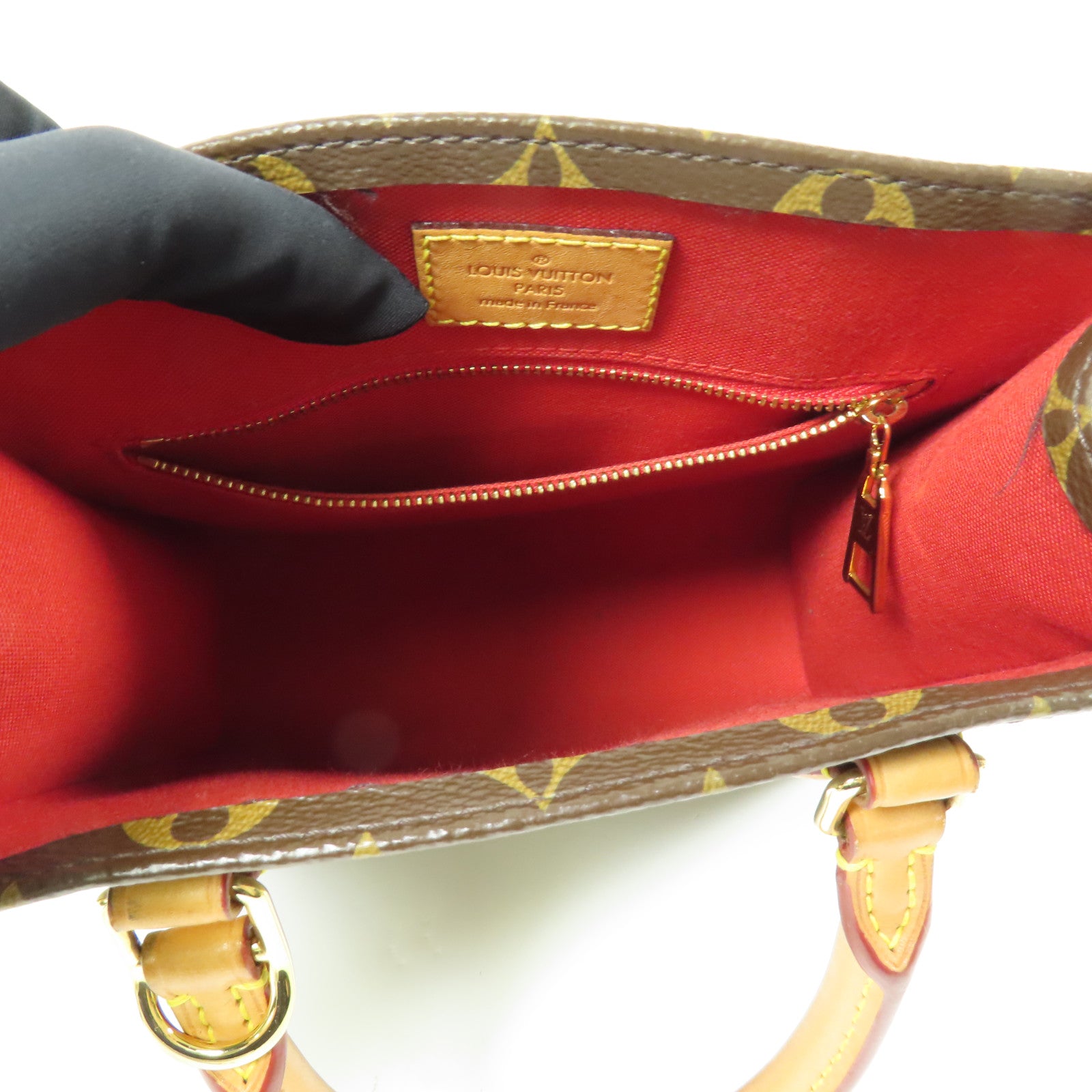 LOUIS VUITTON Monogram Sac Plat BB金扣手挽肩背兩用袋棕色