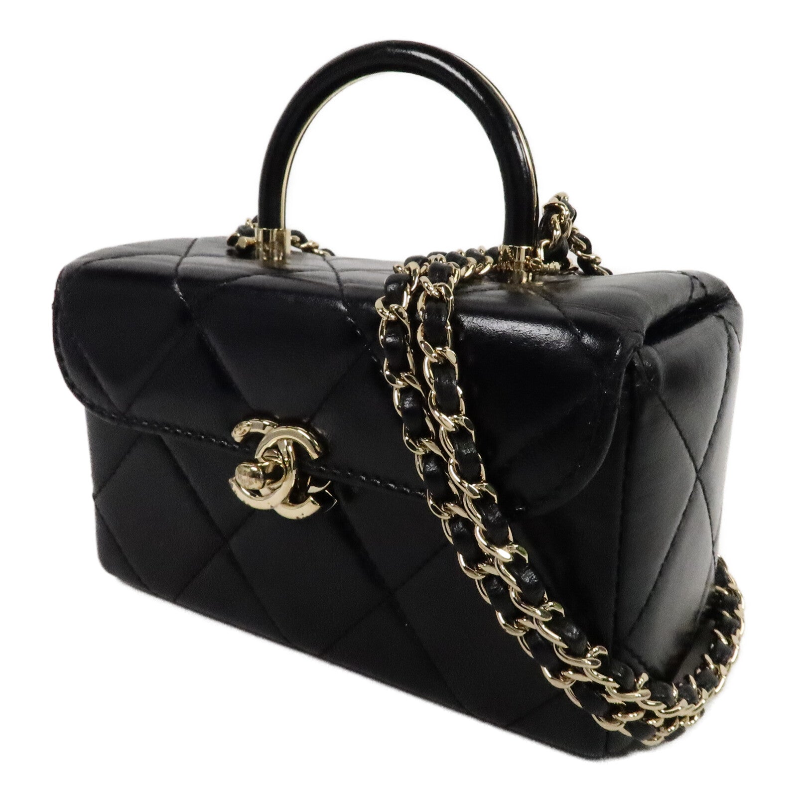 CHANEL 牛皮皮革Vanity Case手挽肩背兩用袋