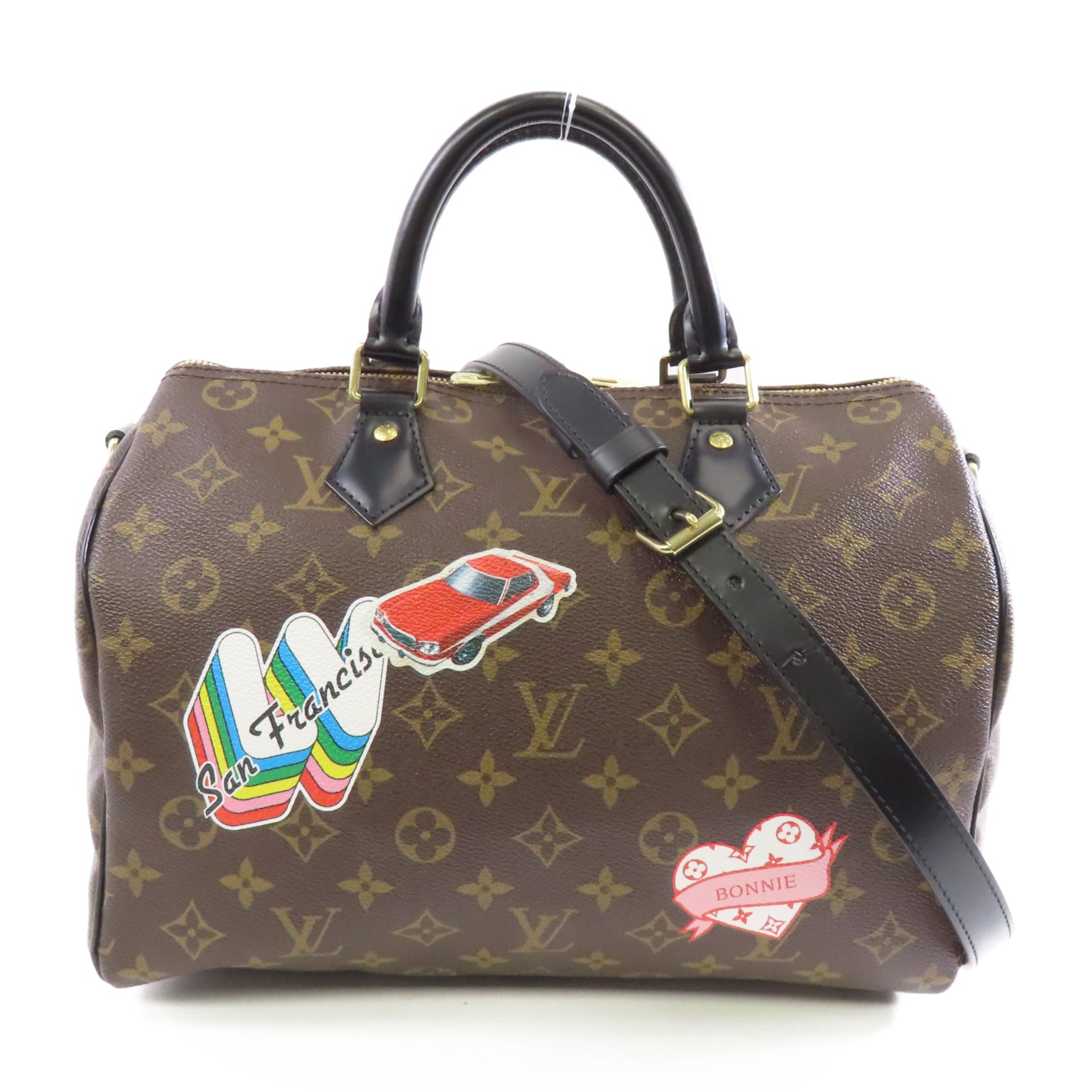LOUIS VUITTON Monogram Speedy Bandoulière 30金扣手挽肩背兩用袋啡色