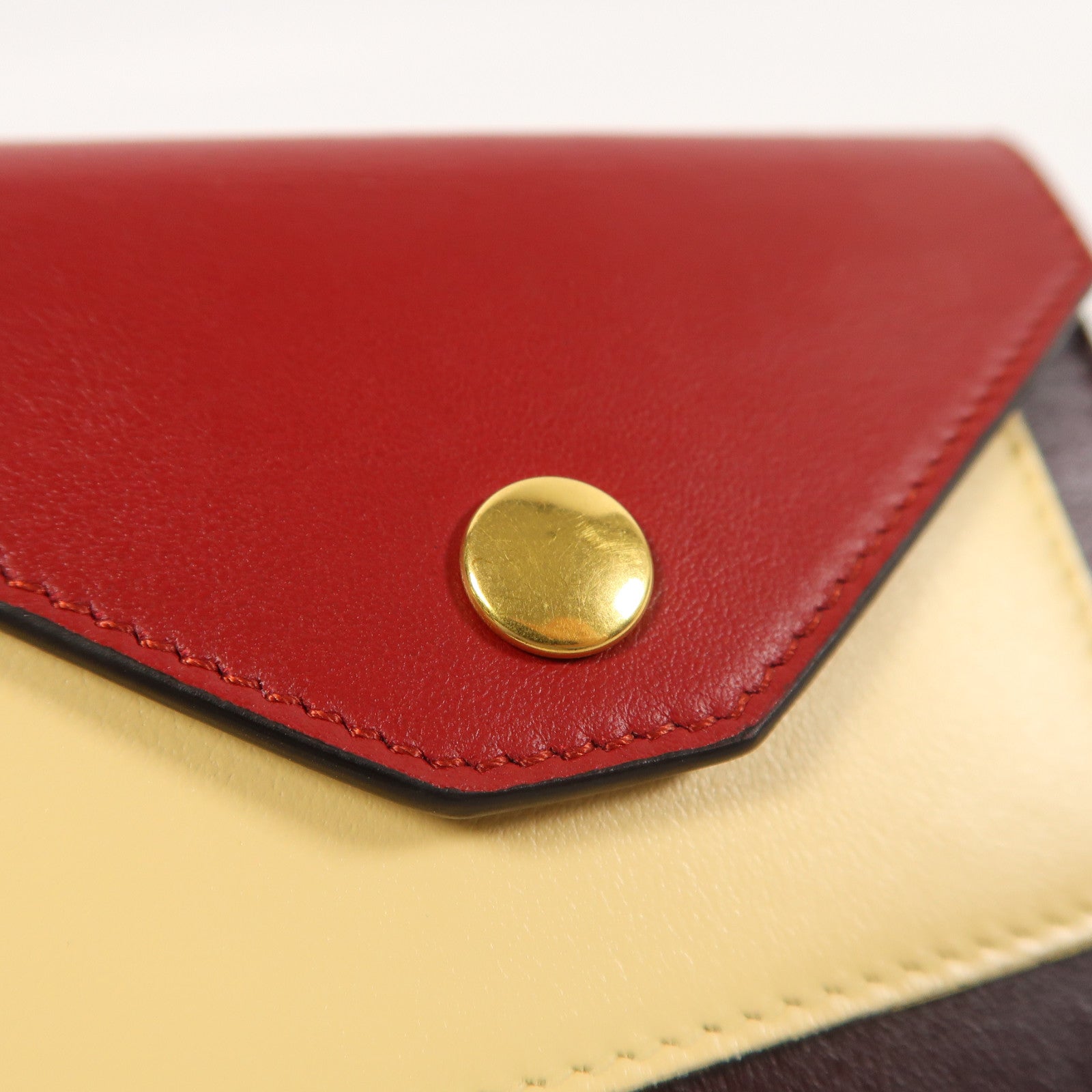 CELINE 牛皮皮革Card Case金扣卡片套紅色/黃色/啡色