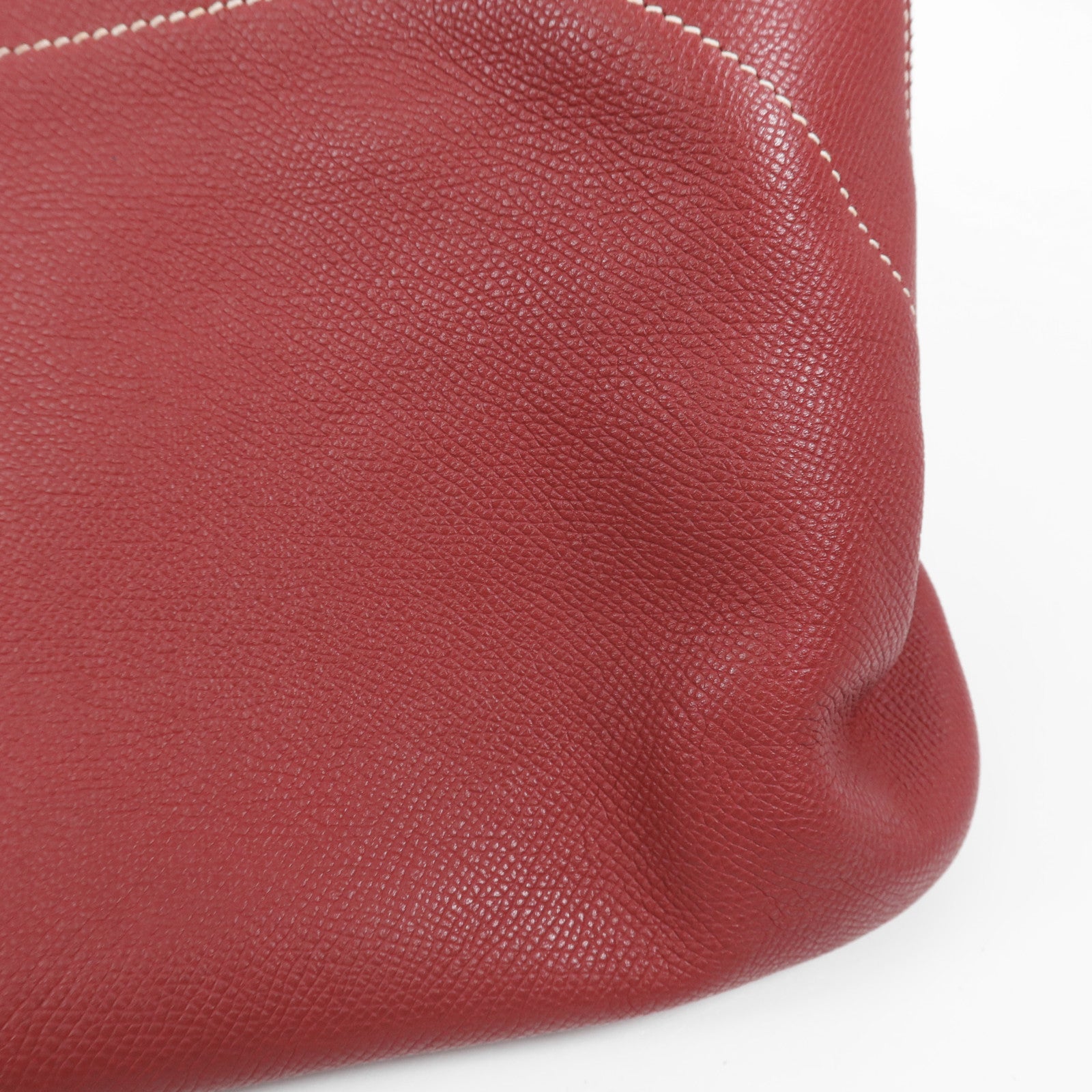 HERMES Epsom皮革Bolide Relax 35銀扣手挽袋Rouge Grenat
