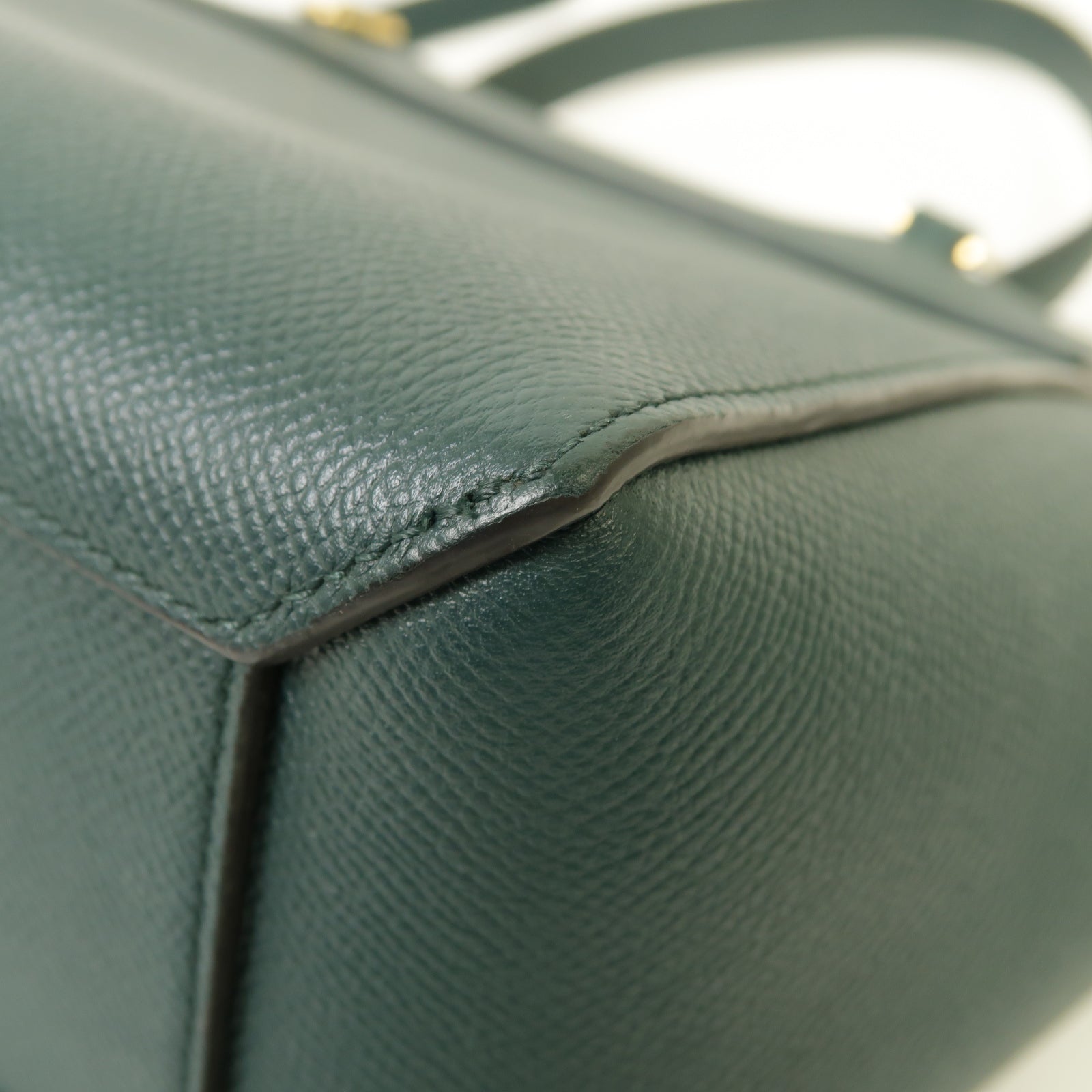 CELINE 牛皮皮革Nano Belt Bag金扣手挽肩背兩用袋綠色