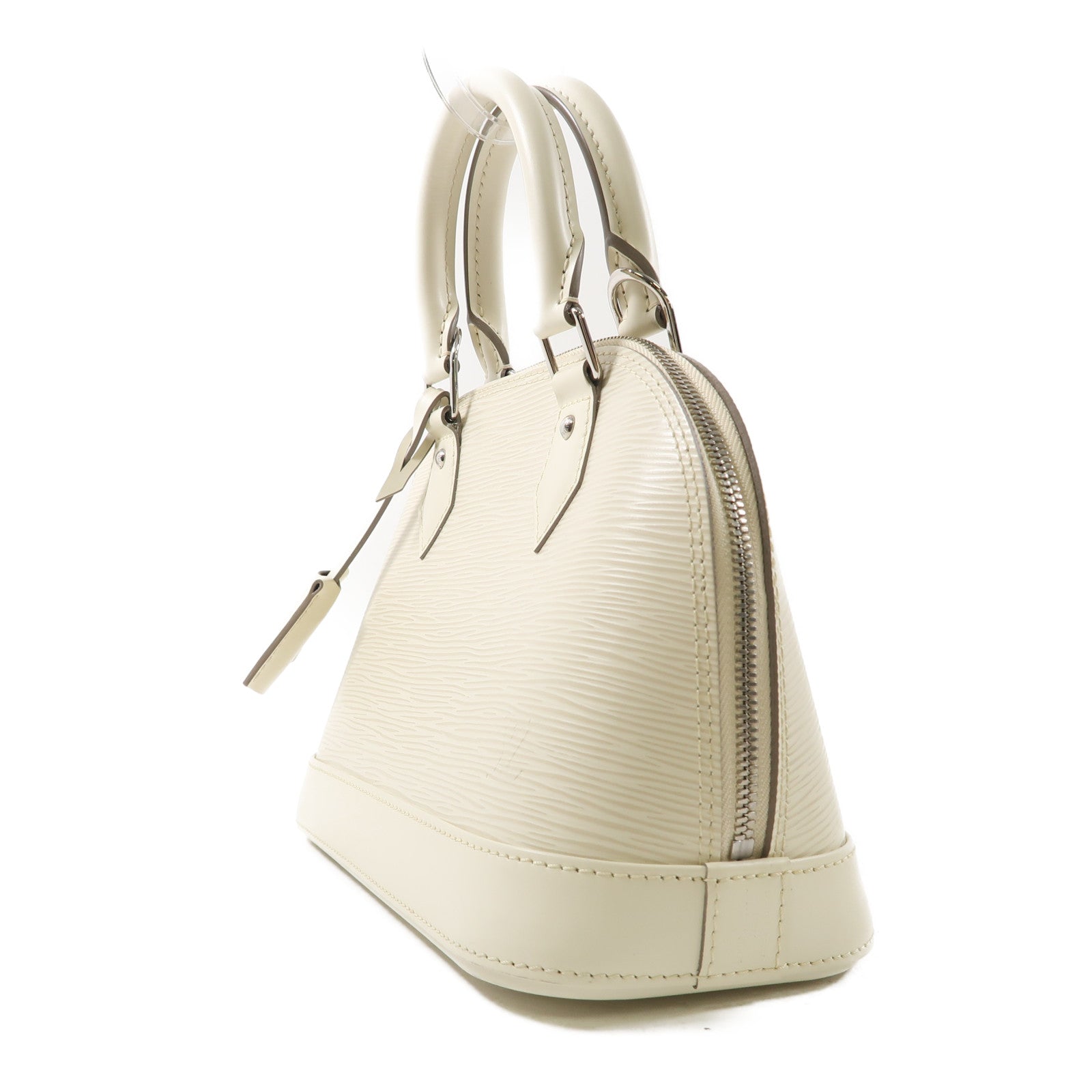 LOUIS VUITTON Epi Alma BB銀扣手挽肩背兩用袋白色