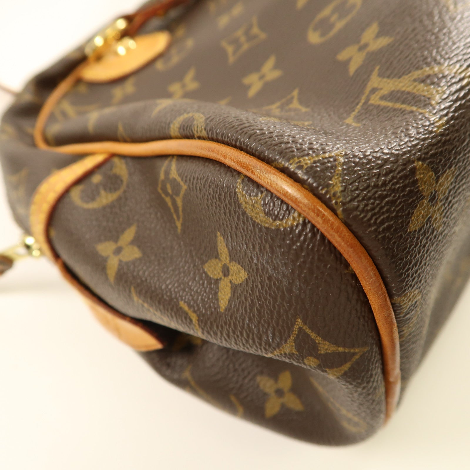 LOUIS VUITTON Monogram Montorgueil PM金扣肩背袋棕色
