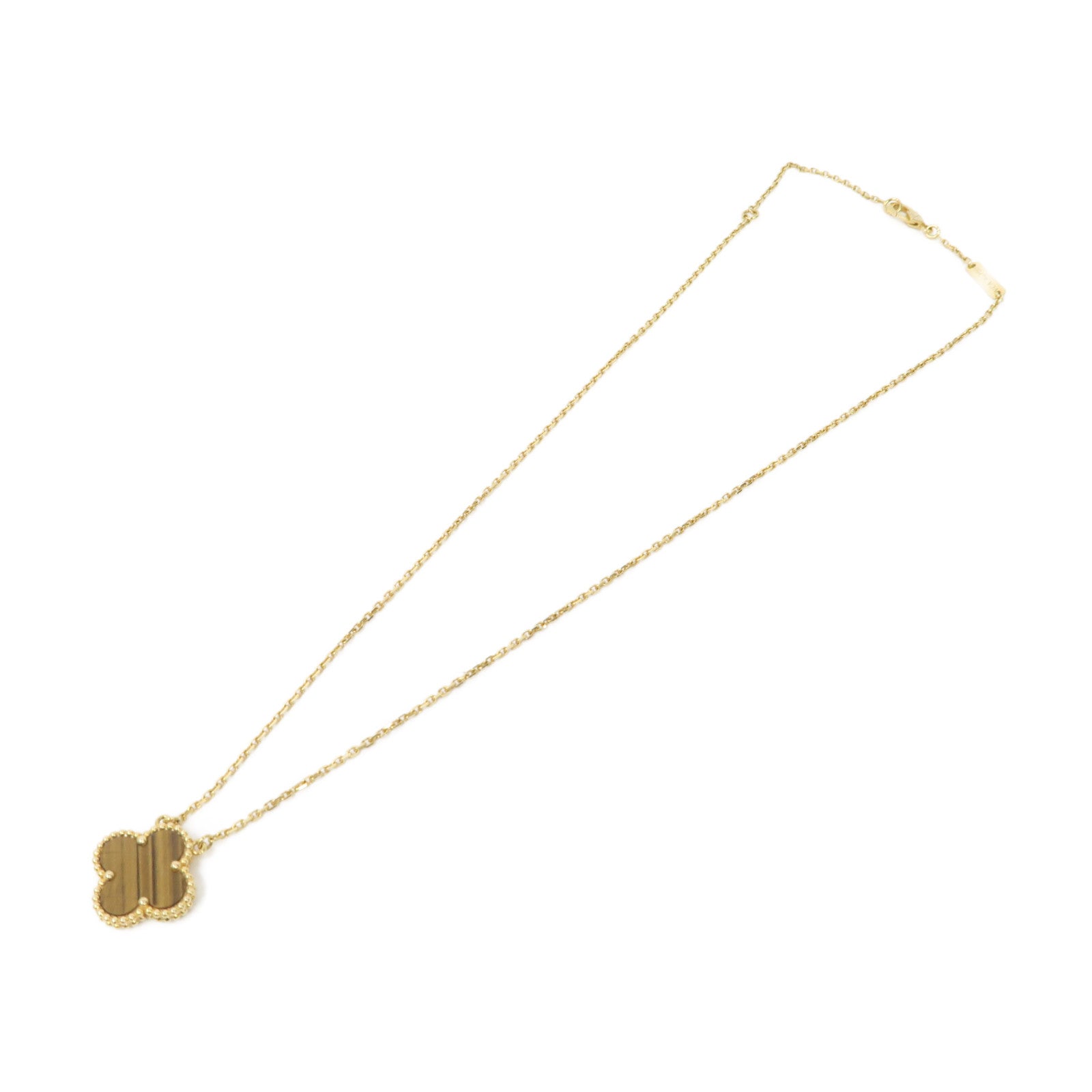 Van Cleef & Arpels 18K黃金/虎眼石Vintage Alhambra Pendant項鍊金色