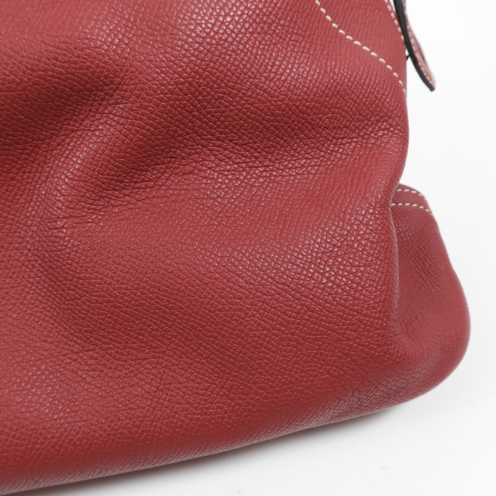HERMES Epsom皮革Bolide Relax 35銀扣手挽袋Rouge Grenat