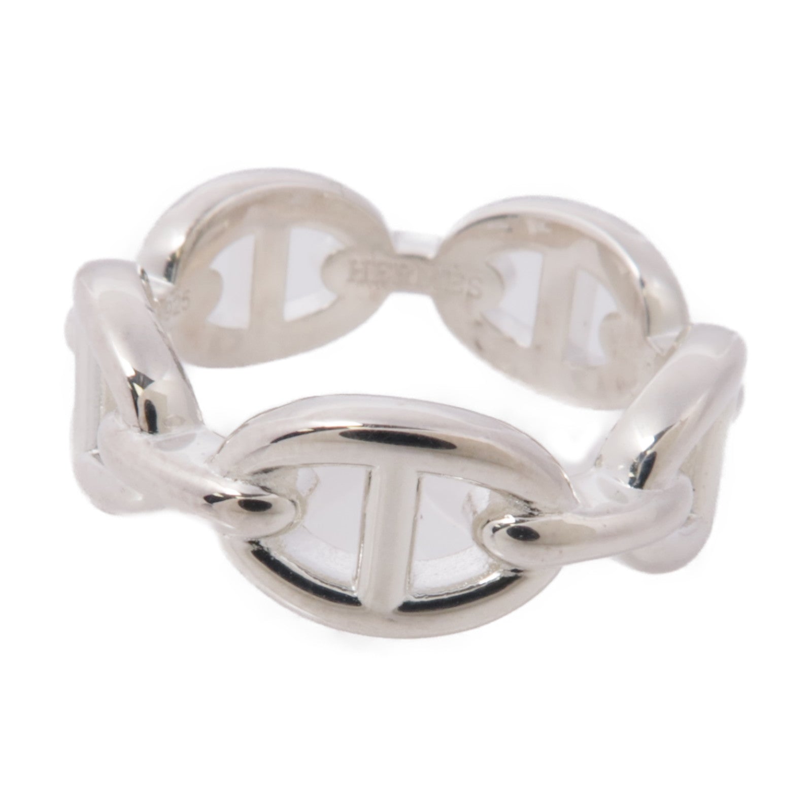 HERMES 925純銀Chaine d'ancre Enchainee Ring戒指US#6.25