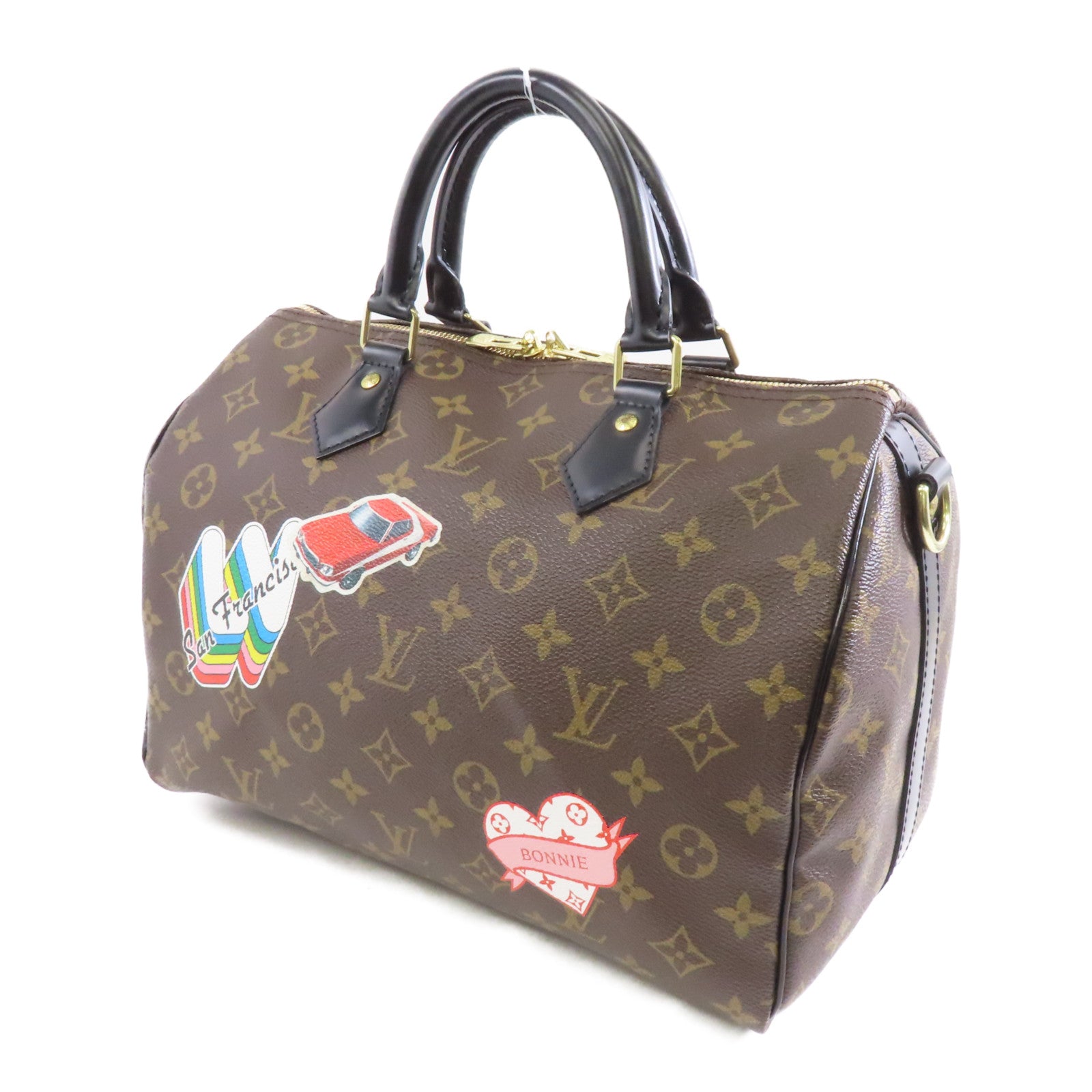 LOUIS VUITTON Monogram Speedy Bandoulière 30金扣手挽肩背兩用袋啡色