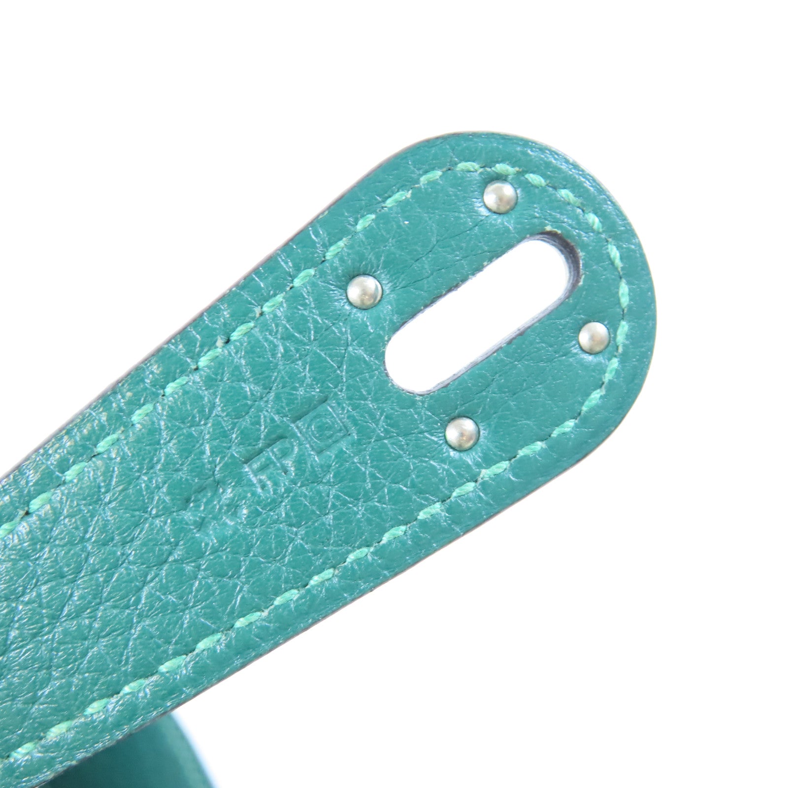 HERMES 【激減優惠】Clemence皮革Lindy 30銀扣手挽肩背兩用袋Malachite孔雀綠色