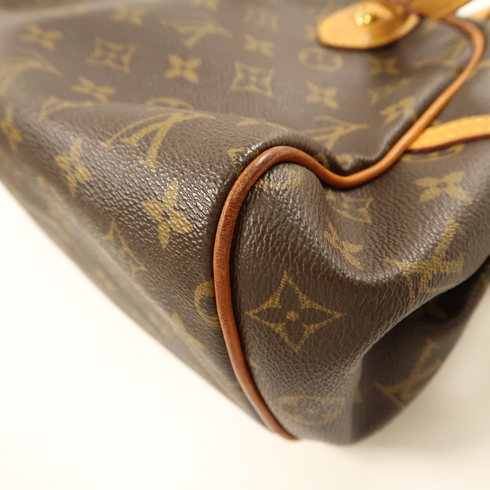 LOUIS VUITTON Monogram Montorgueil PM金扣肩背袋棕色