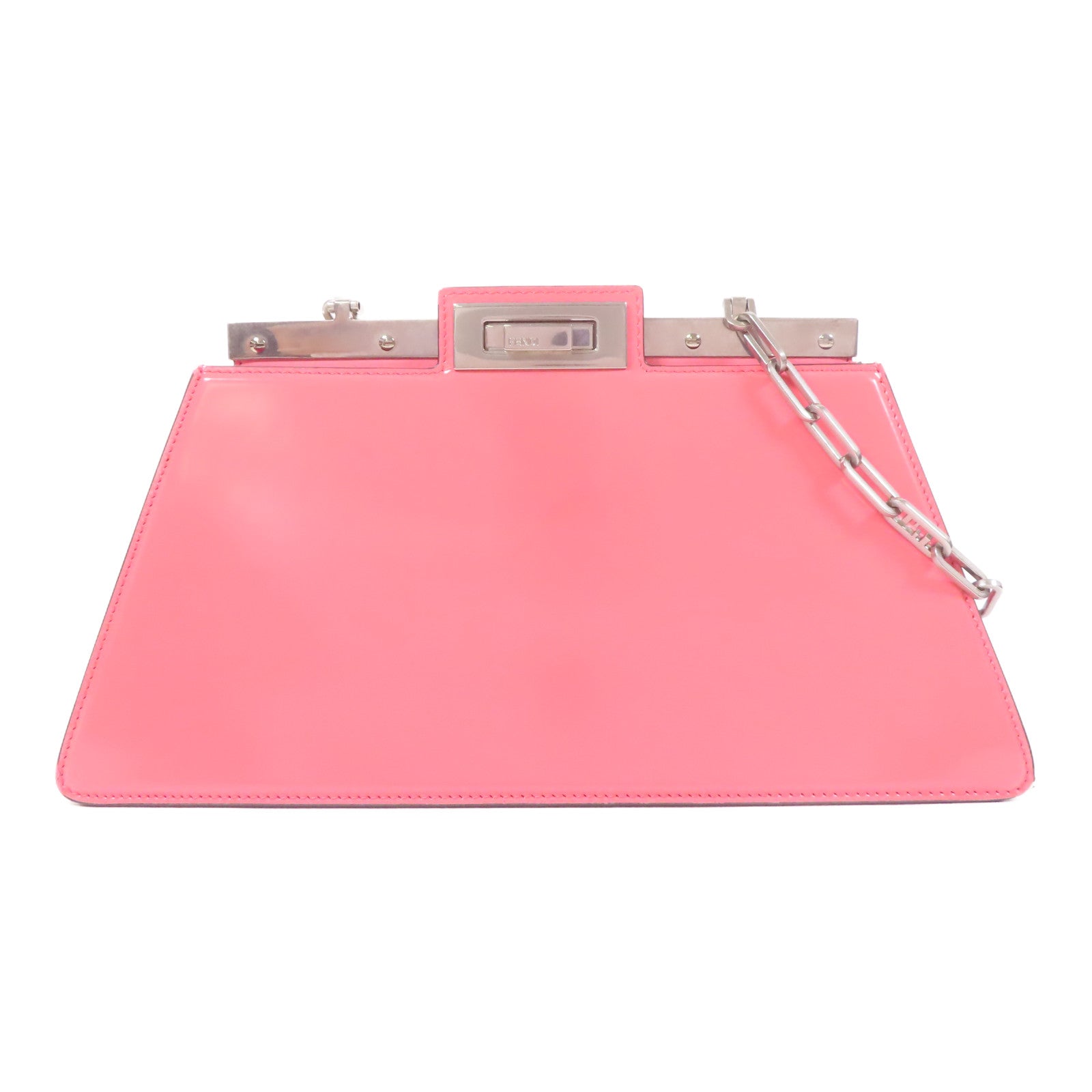 FENDI SHW Peekaboo Cut Shoulder Bag Leather Pink