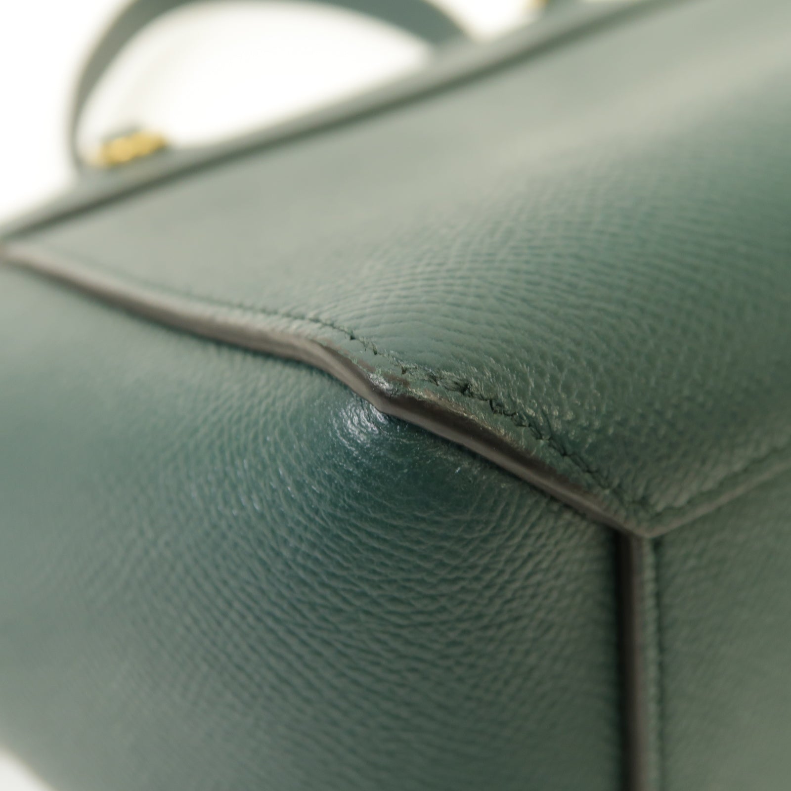 CELINE 牛皮皮革Nano Belt Bag金扣手挽肩背兩用袋綠色