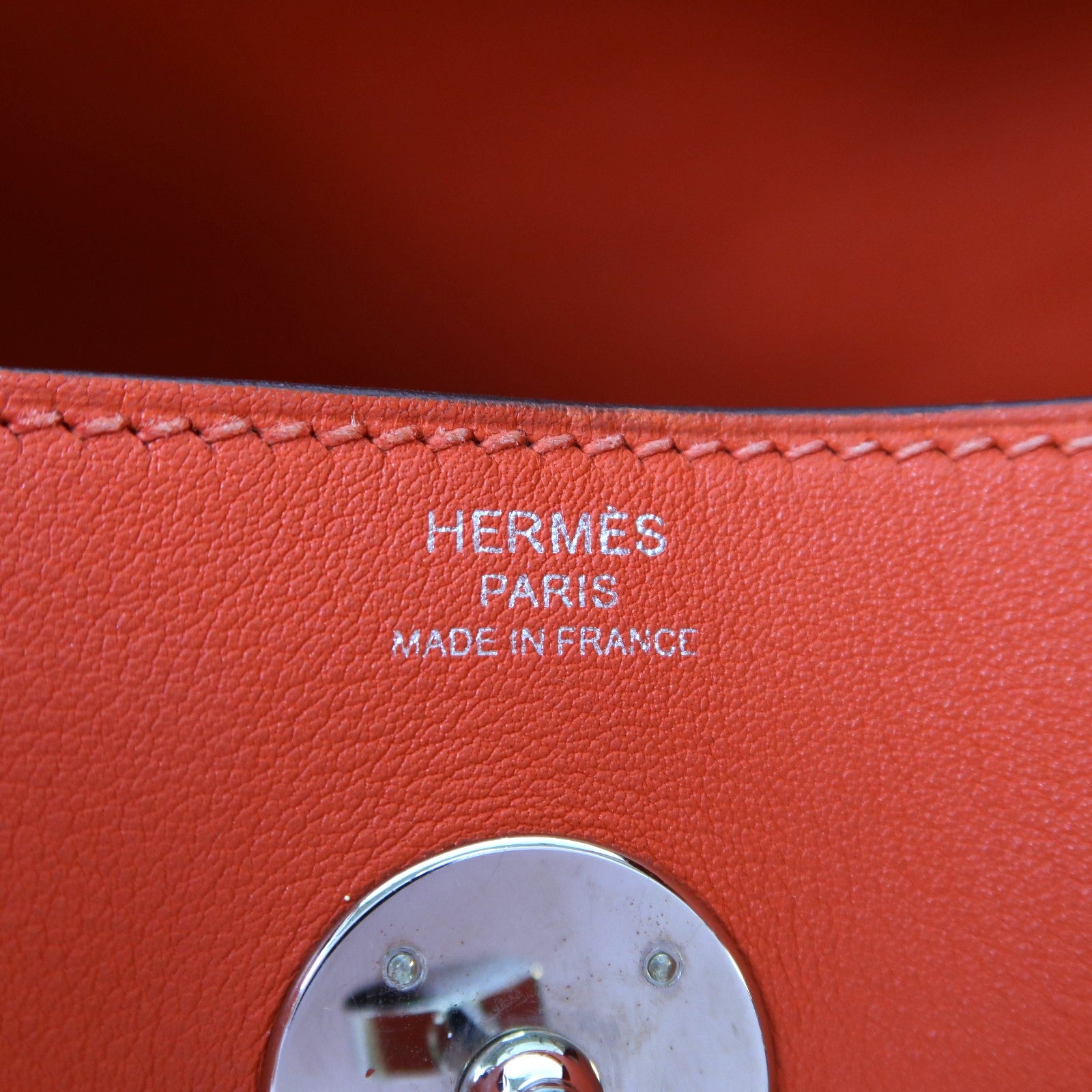HERMES Swift皮革Lindy 26銀扣手挽肩背兩用袋Capucine/橙色/Celeste/藍色
