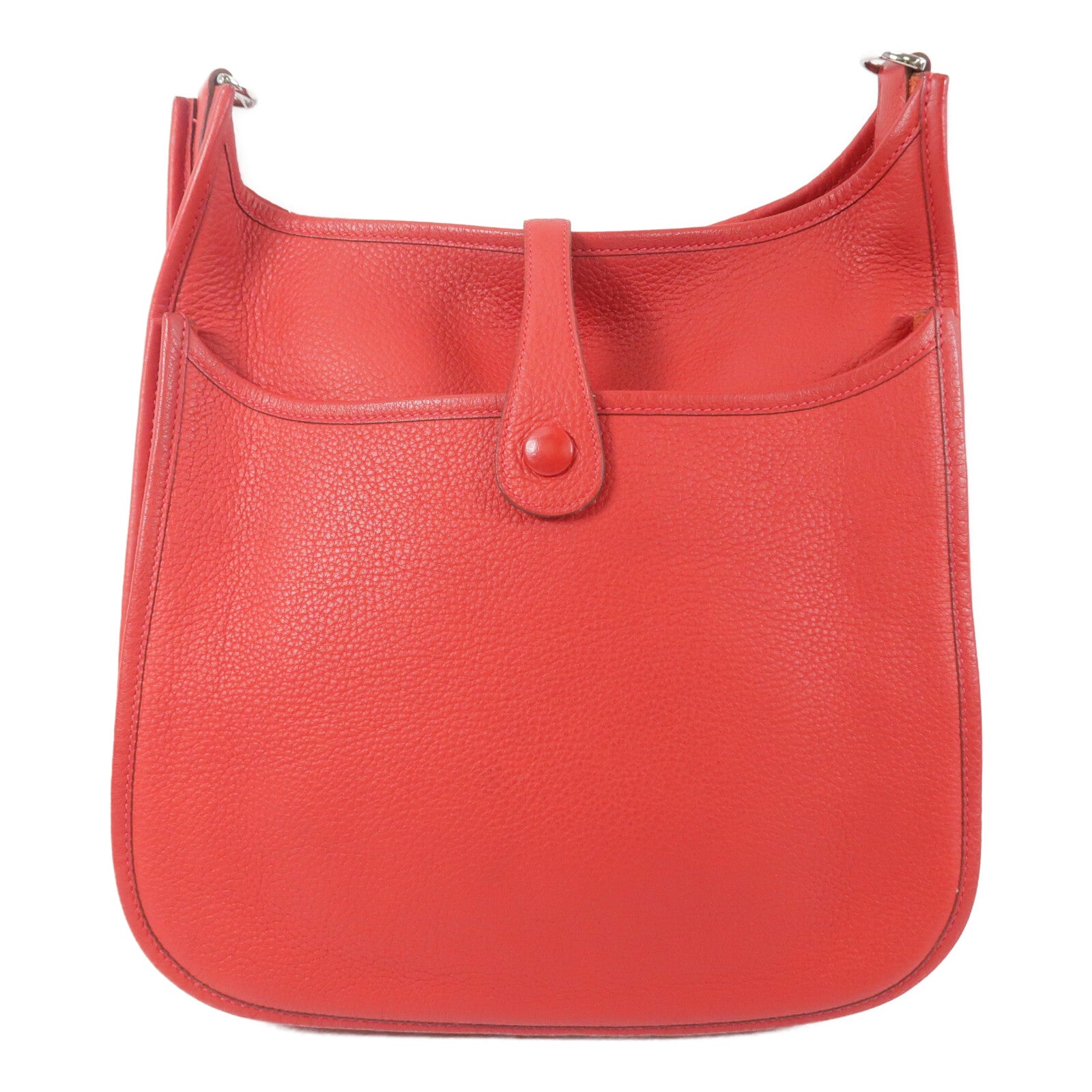 HERMES Clemence皮革Evelyne PM肩背袋Rouge Casaque