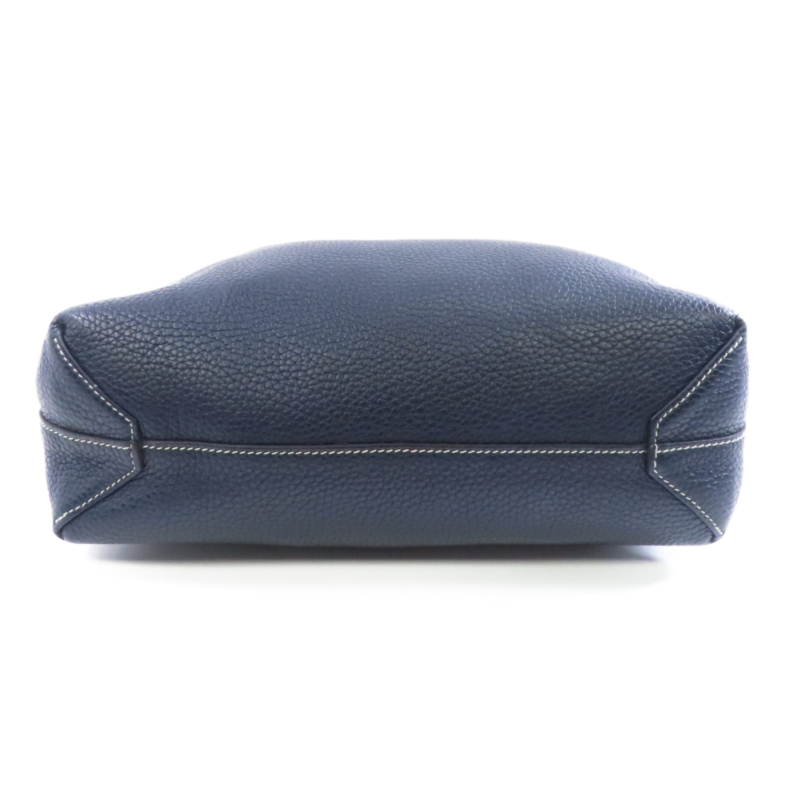 HERMES Clemence皮革Double Sans手挽袋Blue Nyui/Rose Azalee深藍色/粉紅色