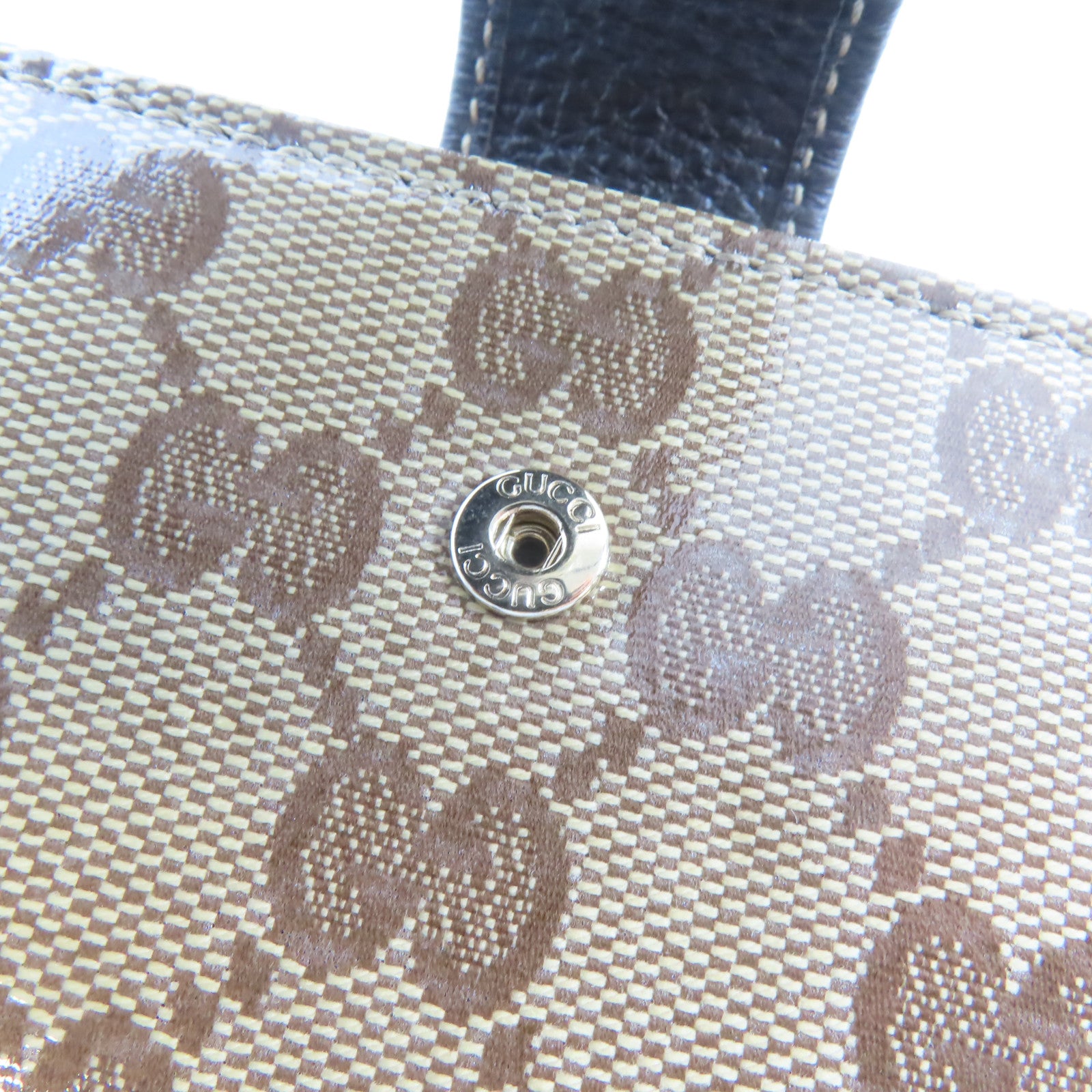 GUCCI 塗層帆布Long Wallet金扣長錢包啡色