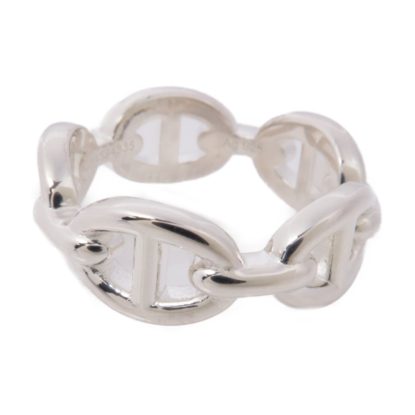 HERMES 925純銀Chaine d'ancre Enchainee Ring戒指US#6.25