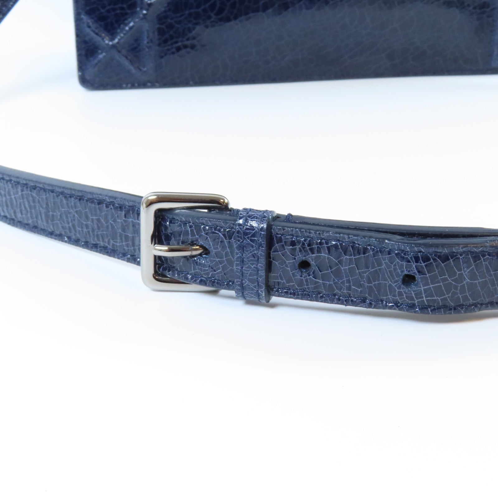 Dior **【激減優惠】牛皮皮革Chain Shoulder Bag銀扣鏈帶肩背袋深藍色