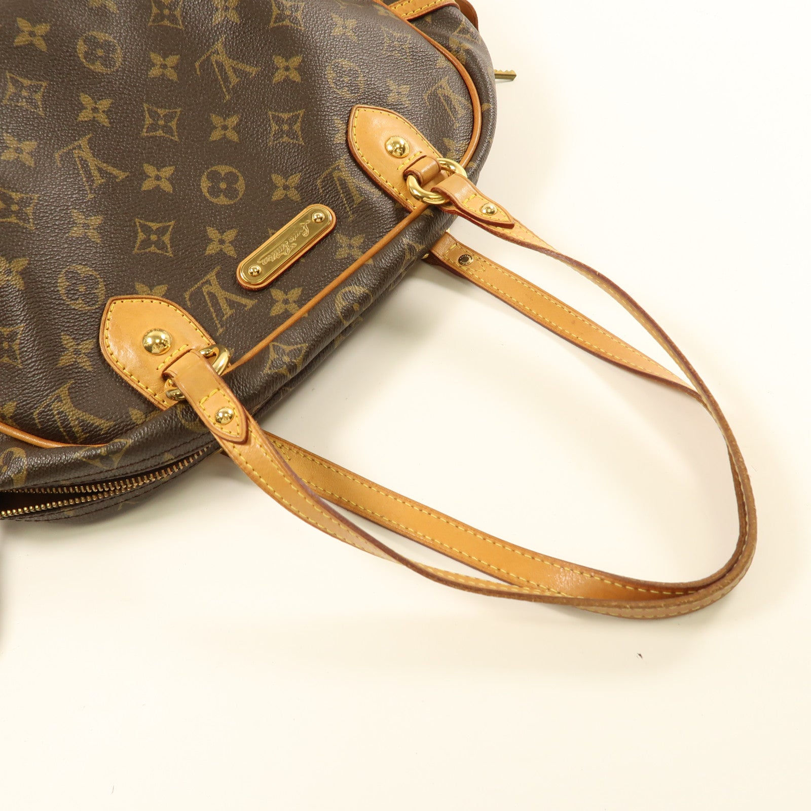 LOUIS VUITTON Monogram Montorgueil PM金扣肩背袋棕色